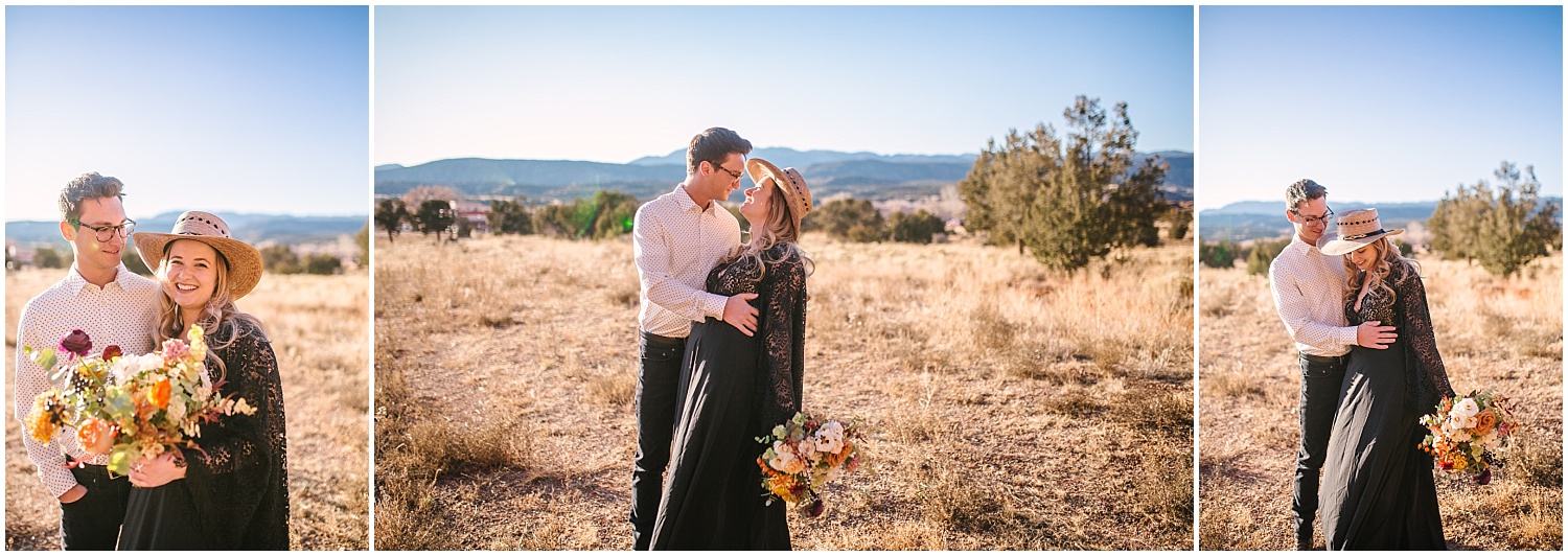 Southwest boho styled elopement photos in Jemez Red Rocks New Mexico