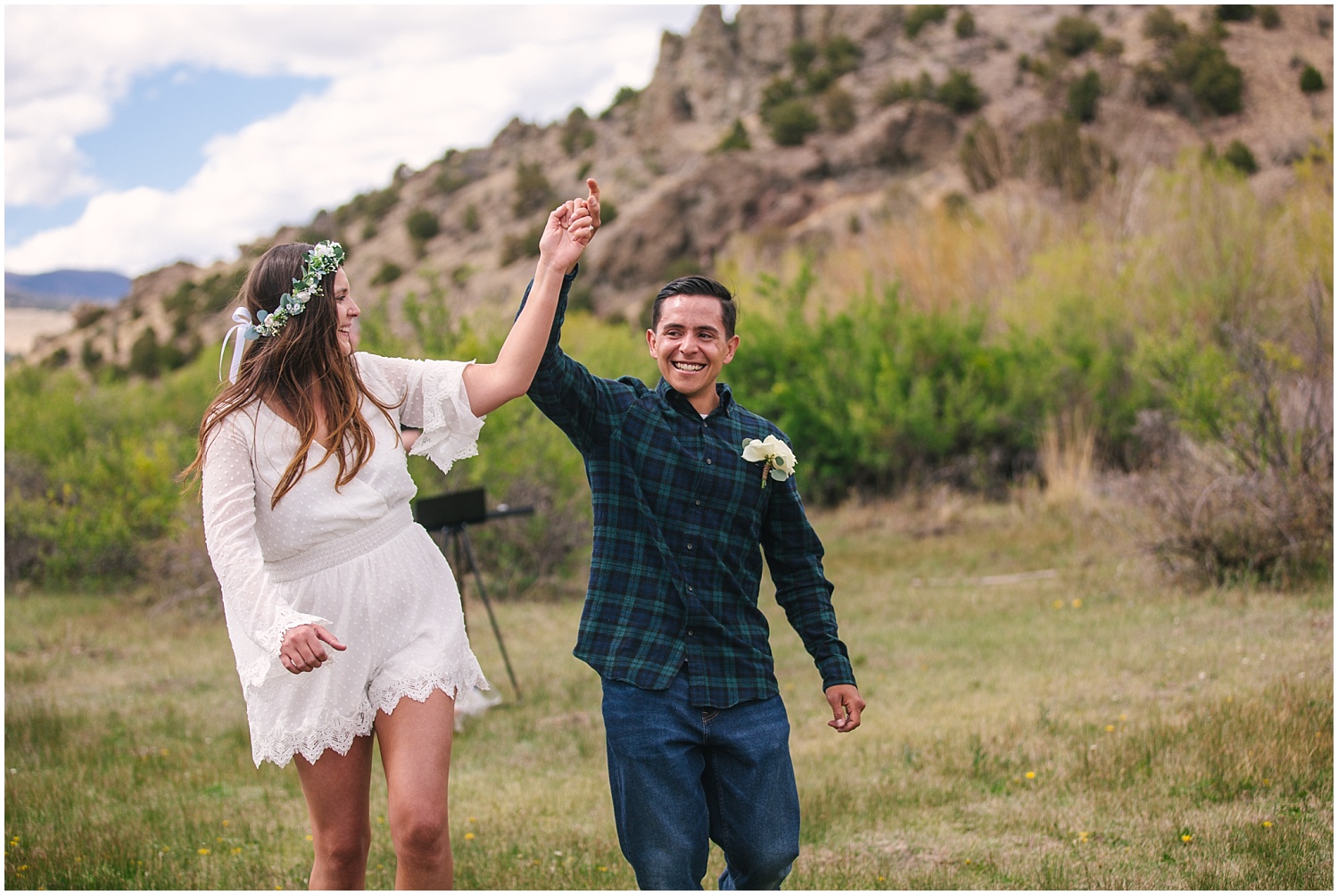 Bride and groom celebrate elopement in the mountains in Colorado during COVID-19