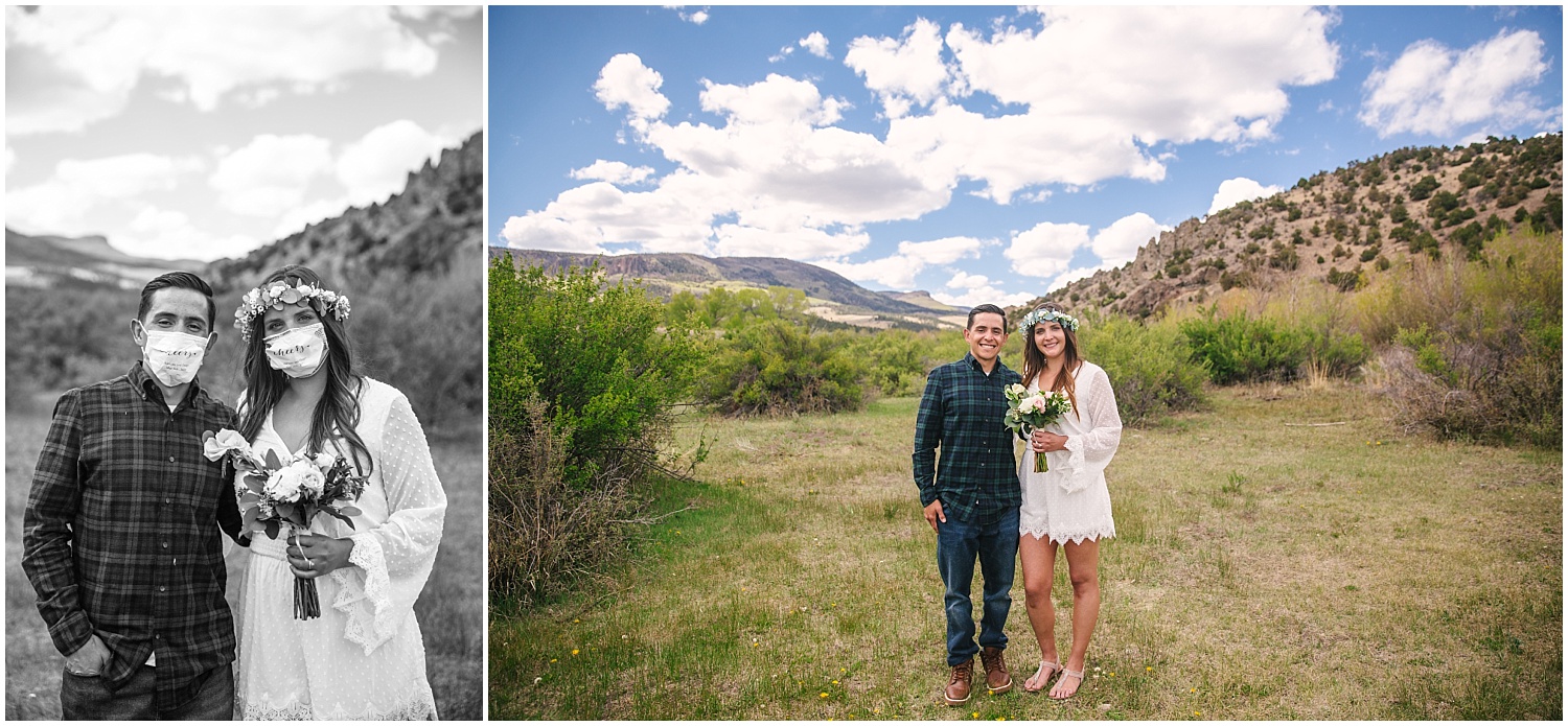 Bride and groom elope in the mountains in Colorado during COVID-19