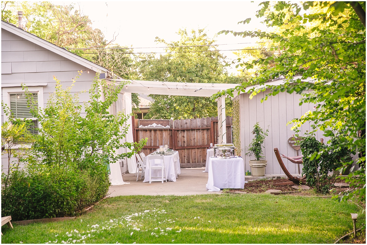 Intimate backyard wedding celebration