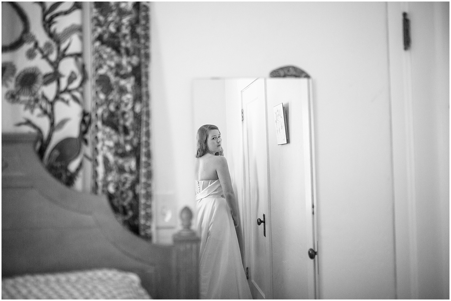 Bride getting ready for intimate wedding at her sister's house