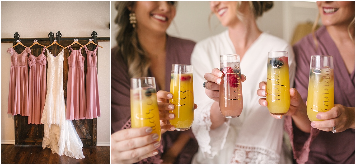 Customized drink glasses for bridesmaids