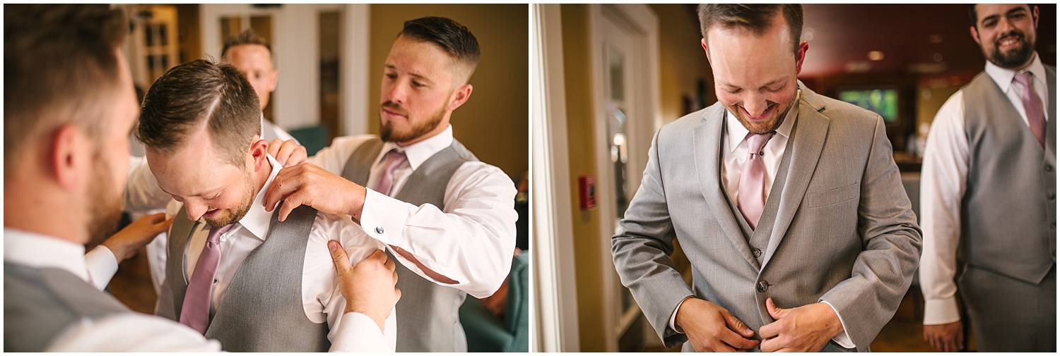 Groom getting ready for wedding at Cordera in Colorado Springs