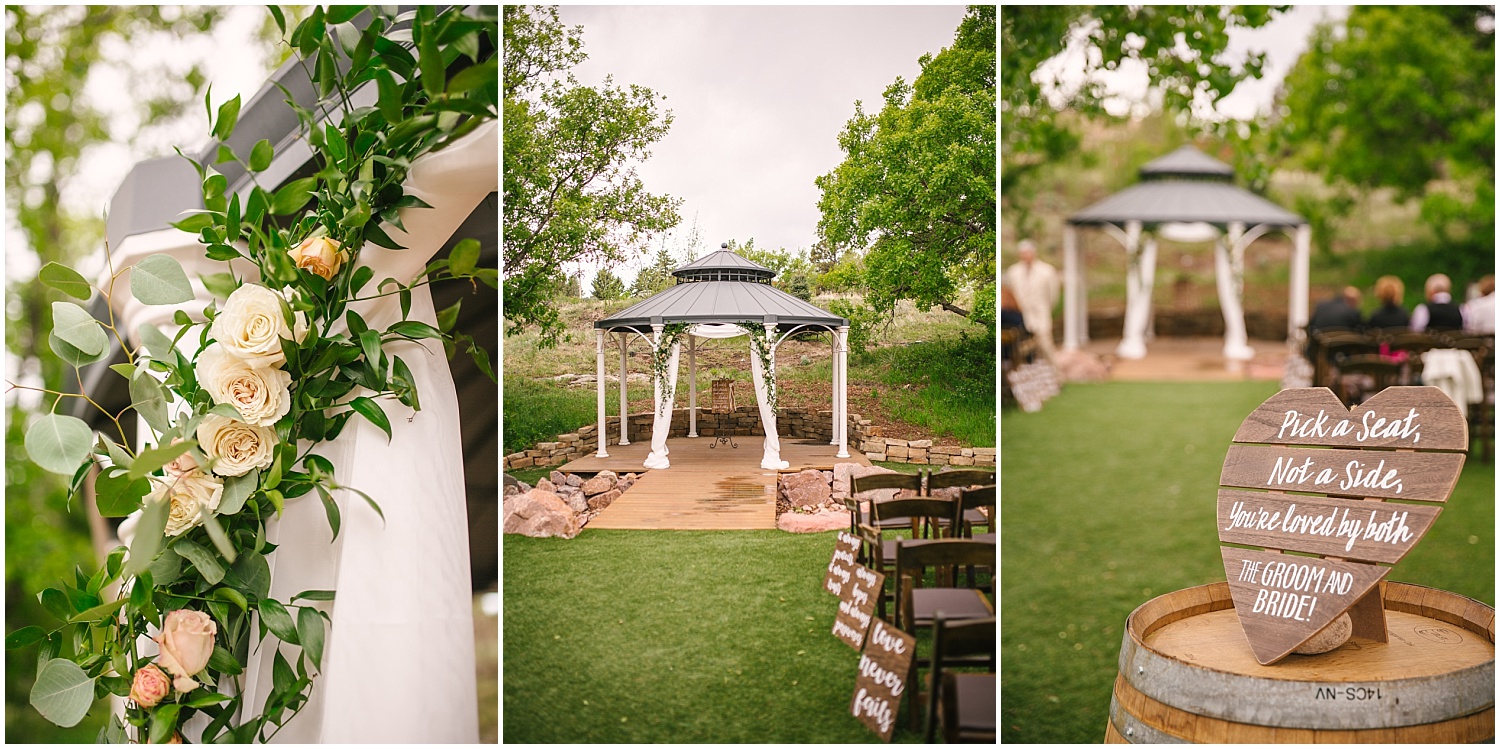 Outdoor wedding ceremony on the lawn at Creekside Event Center in Colorado Springs