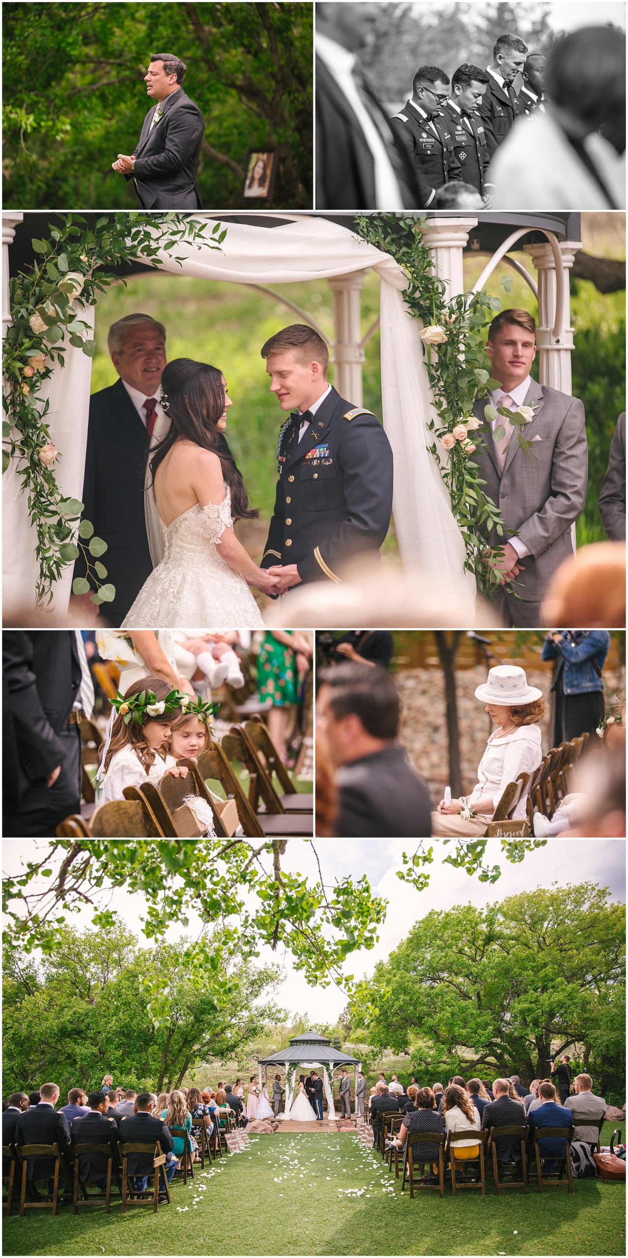 Outdoor wedding ceremony on the lawn at Creekside Event Center in Colorado Springs