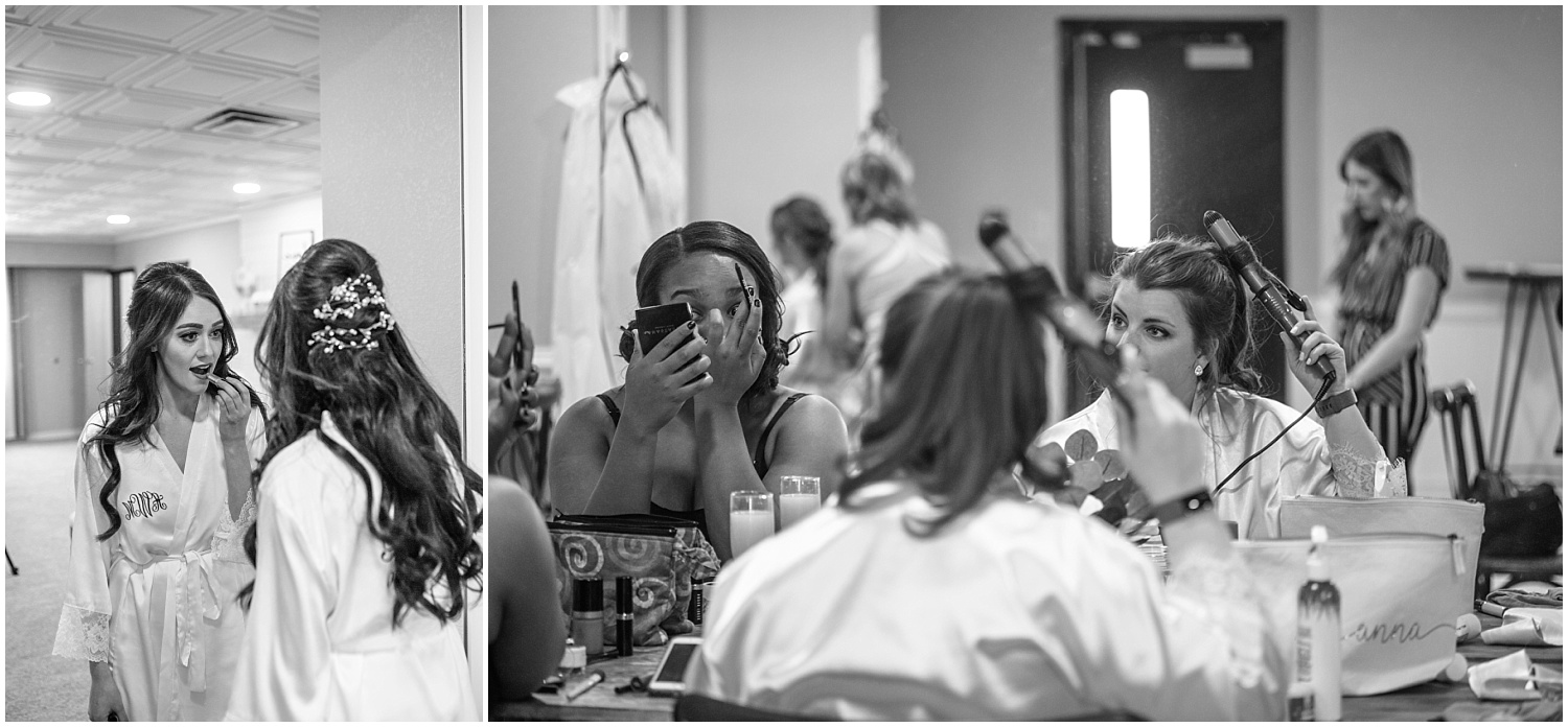 Bride getting ready for wedding at Creekside Event Center bridal suite