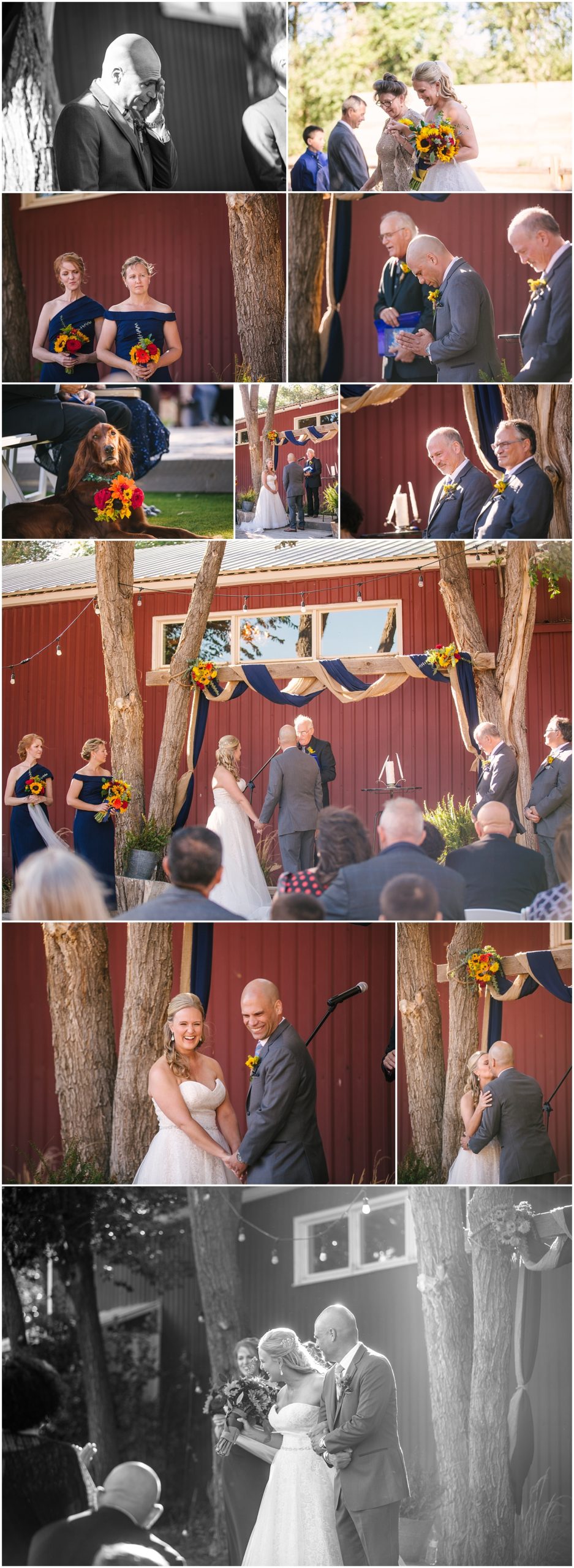 Outdoor wedding ceremony at Rustic Lace Barn in Colorado Springs