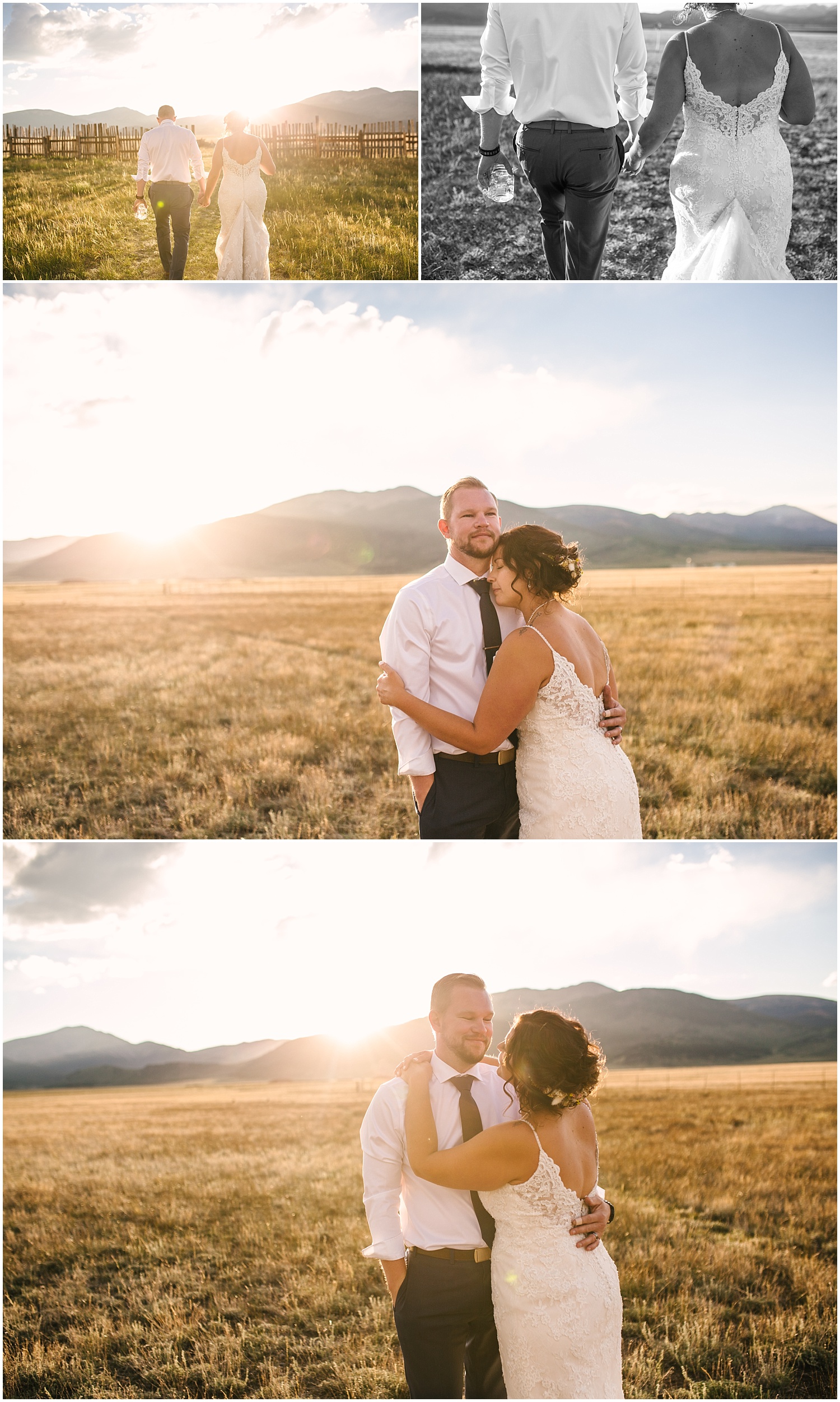 Golden hour portraits of bride and groom at Guyton Ranch wedding