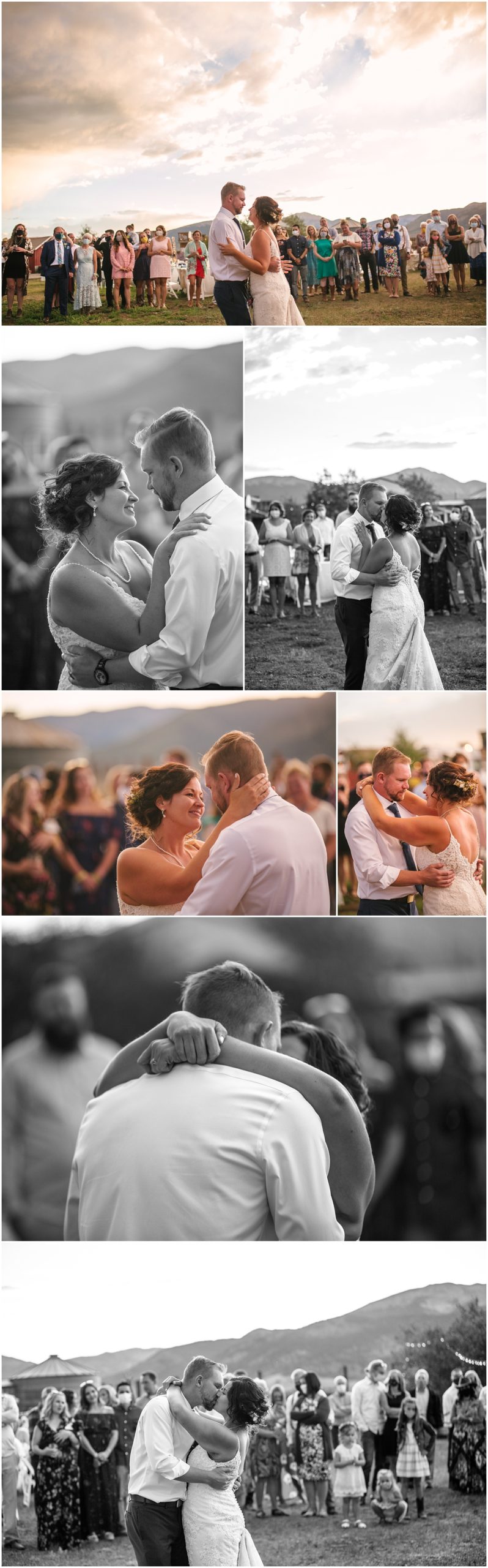 Bride and groom share first dance at Guyton Ranch wedding reception