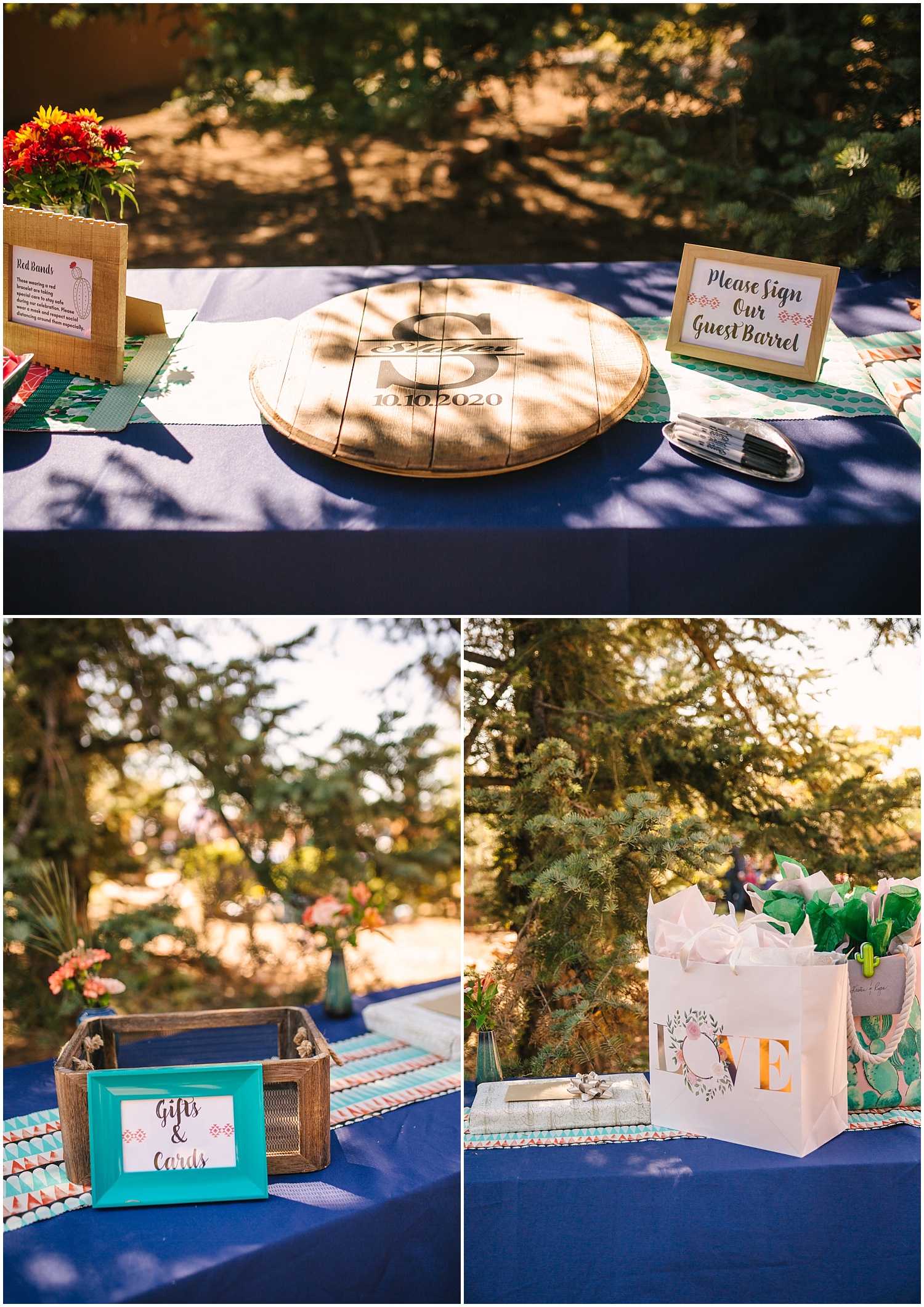 DIY signs and details for crafty backyard wedding in Santa Fe