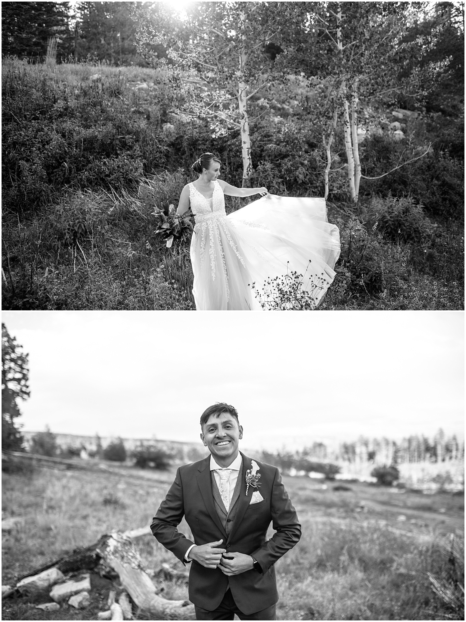 Bride and groom portraits at Sandia Crest for their Albuquerque elopement