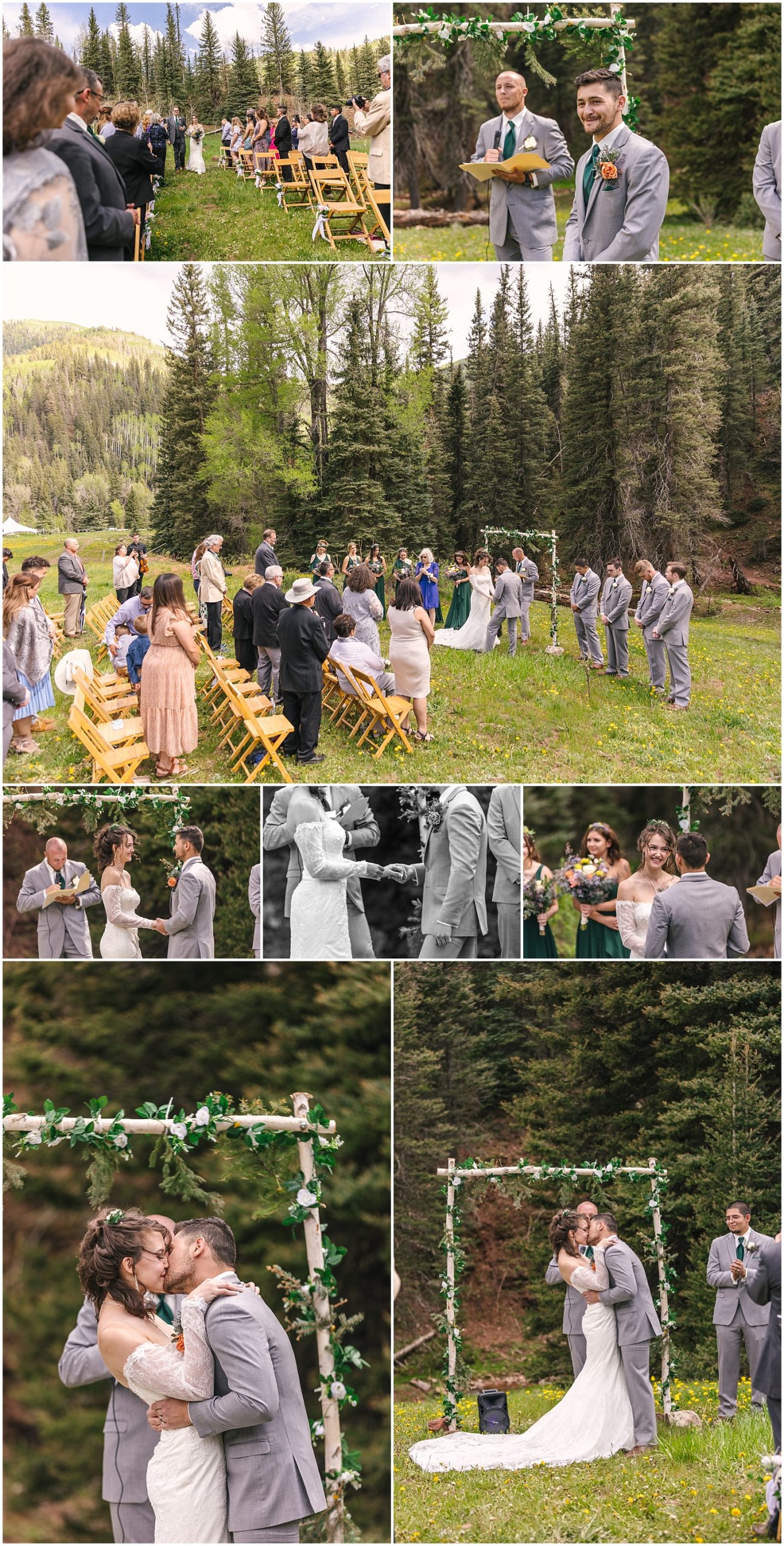 Wedding ceremony tucked within the San Juan Mountains of southwest Colorado, near Telluride