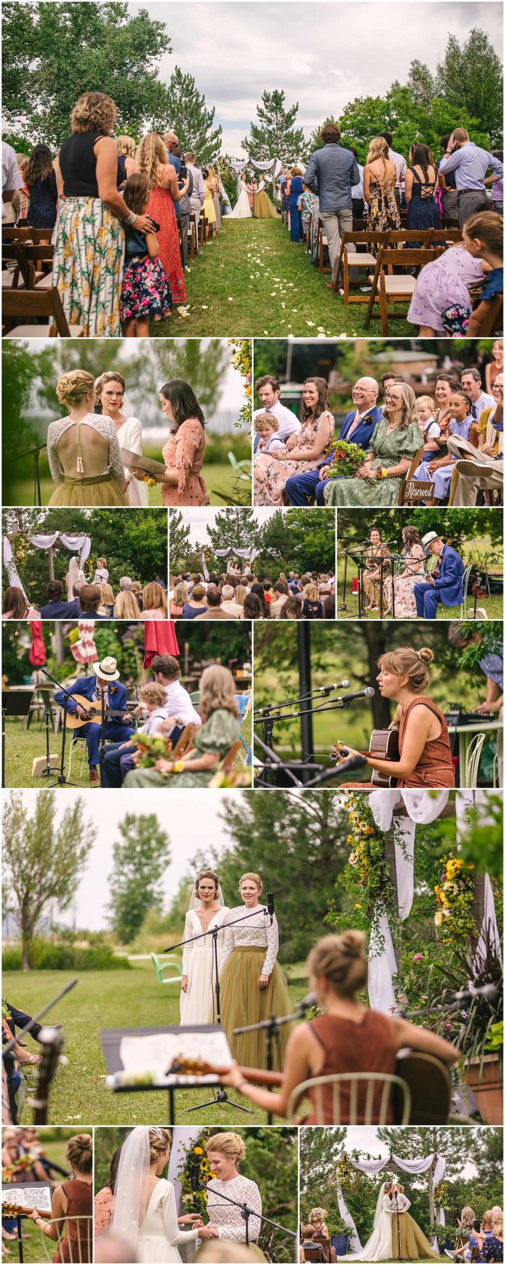 Live musicians and personal vows at Pastures of Plenty wedding ceremony
