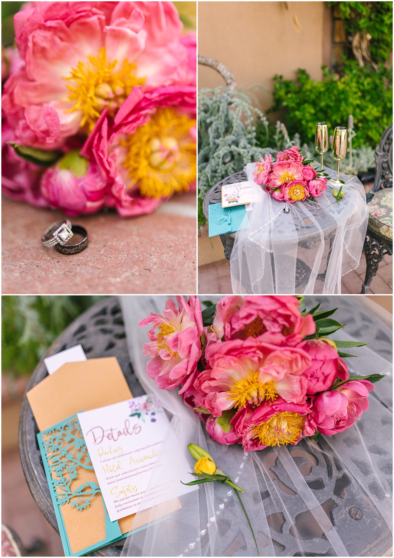 Colorful summer wedding theme in Corrales New Mexico 