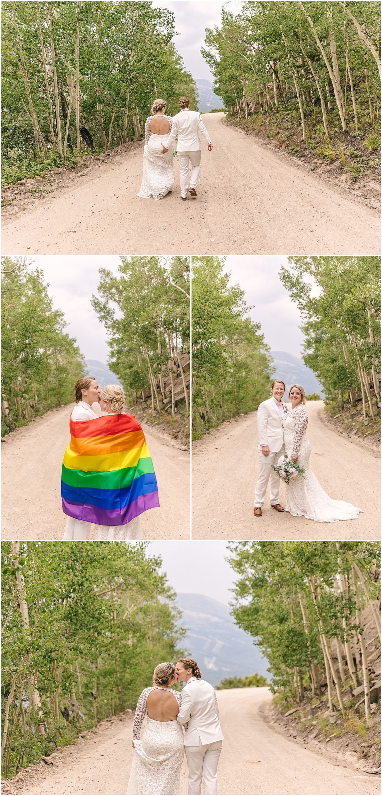 Lesbian wedding portraits in Breckenridge Colorado