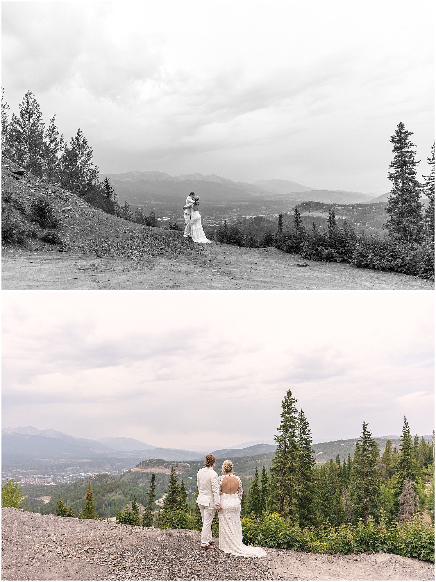 Two brides overlooking Breckenridge, Colorado