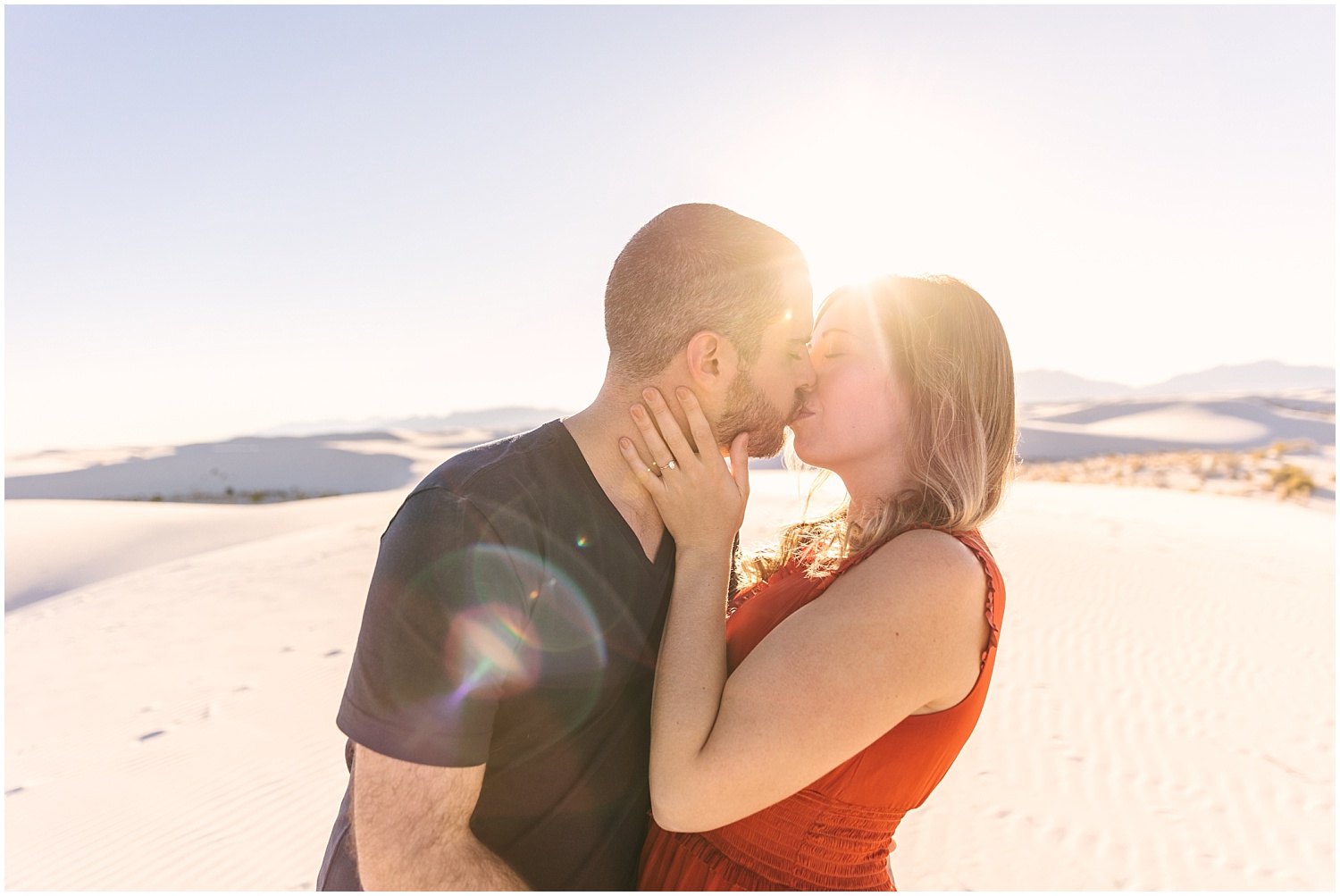 Golden hour couples portraits at White Sands National Park in New Mexico