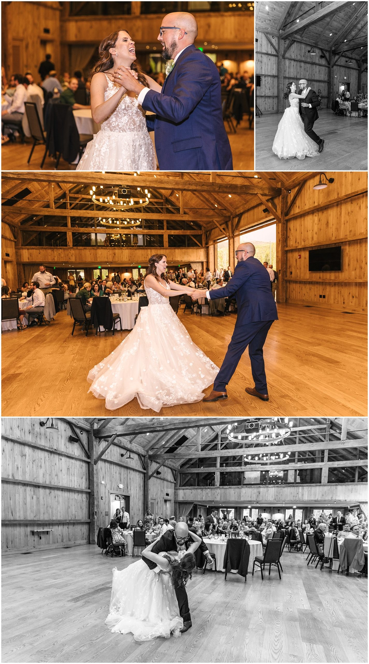 Bride and groom's first dance at Headwaters Center wedding