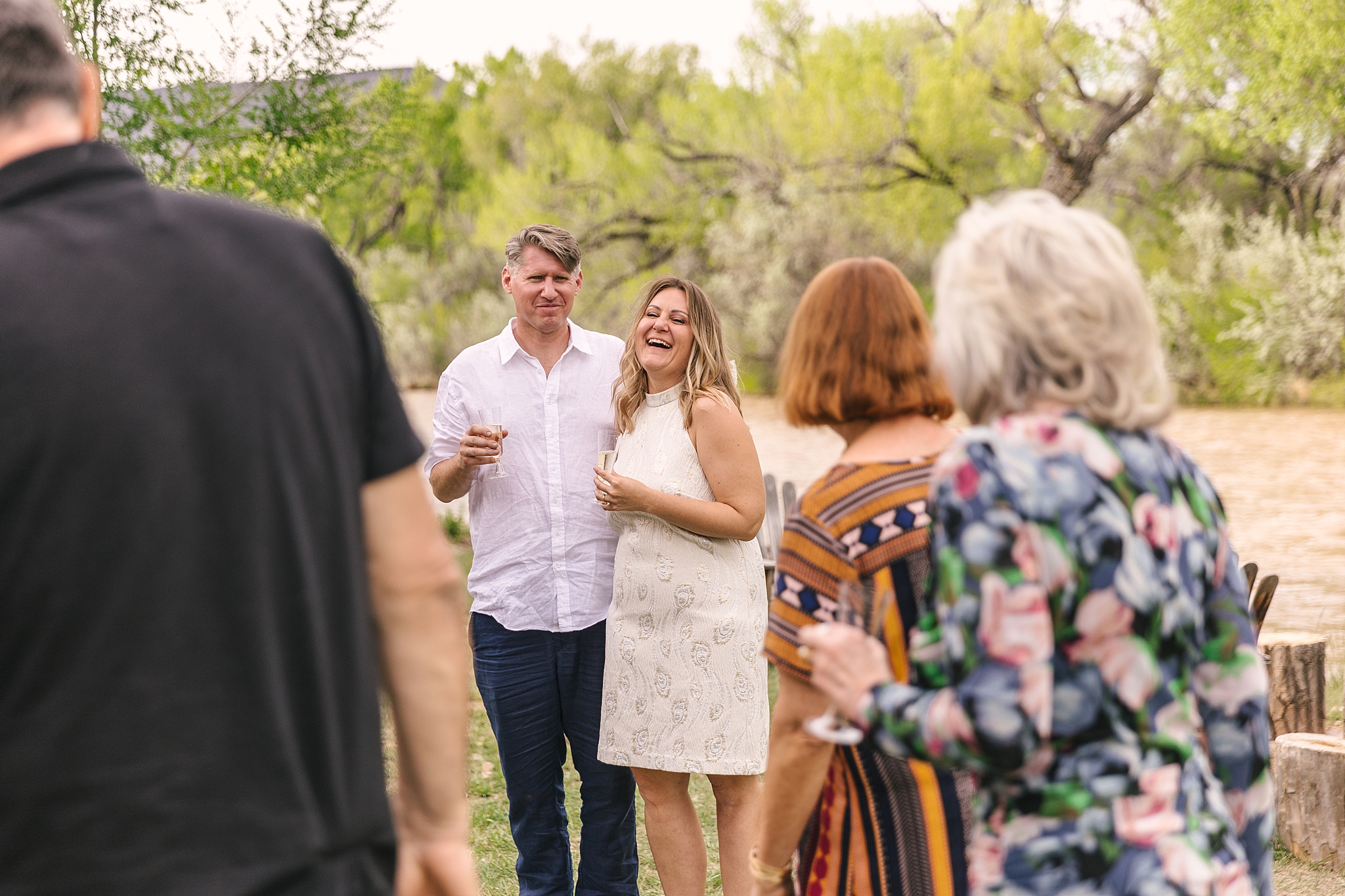 intimate wedding reception at cabin in Abiquiu New Mexico