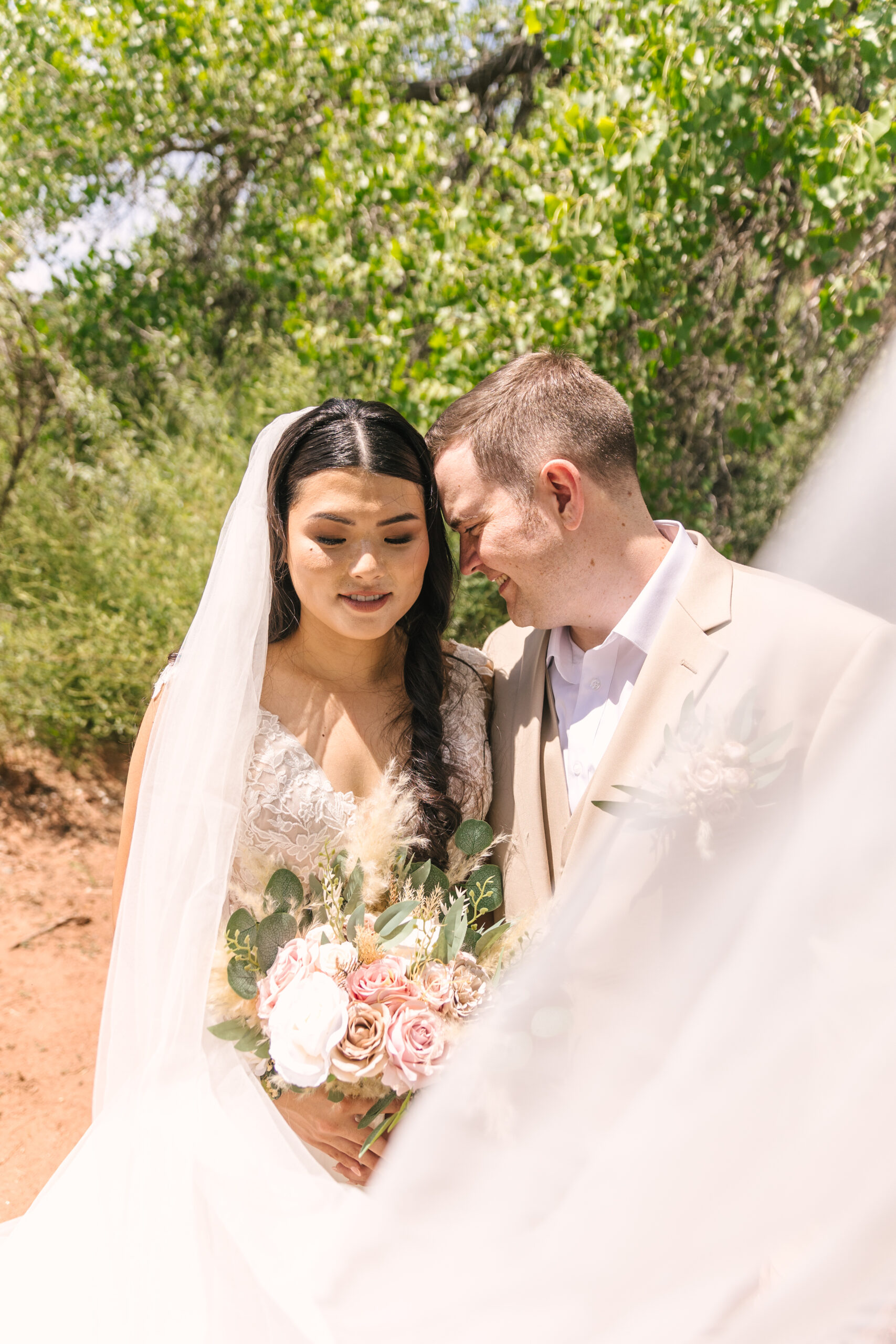 Canon del Rio wedding portraits in Jemez Springs New Mexico
