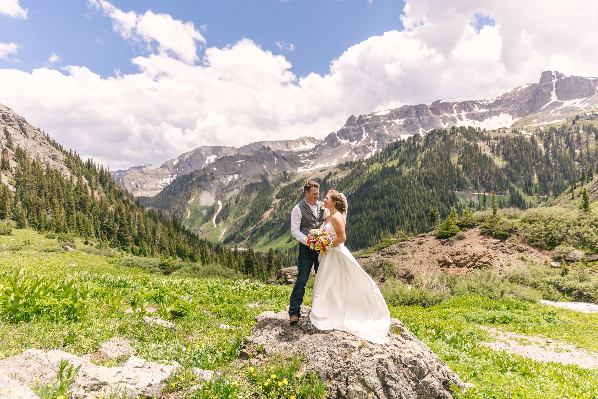 wedding couple portraits in Ouray near Telluride Colorado