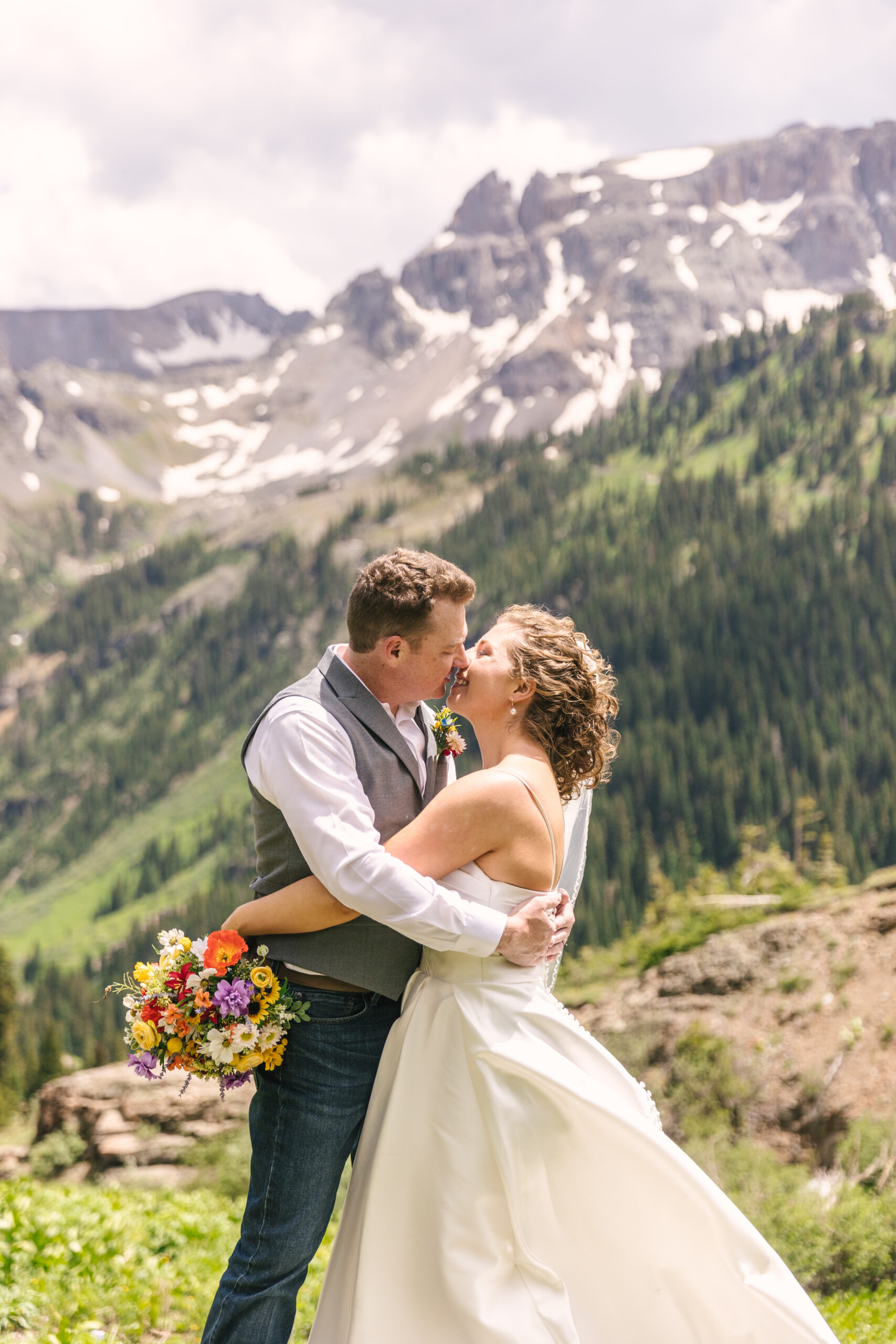 wedding couple portraits in Ouray near Telluride Colorado