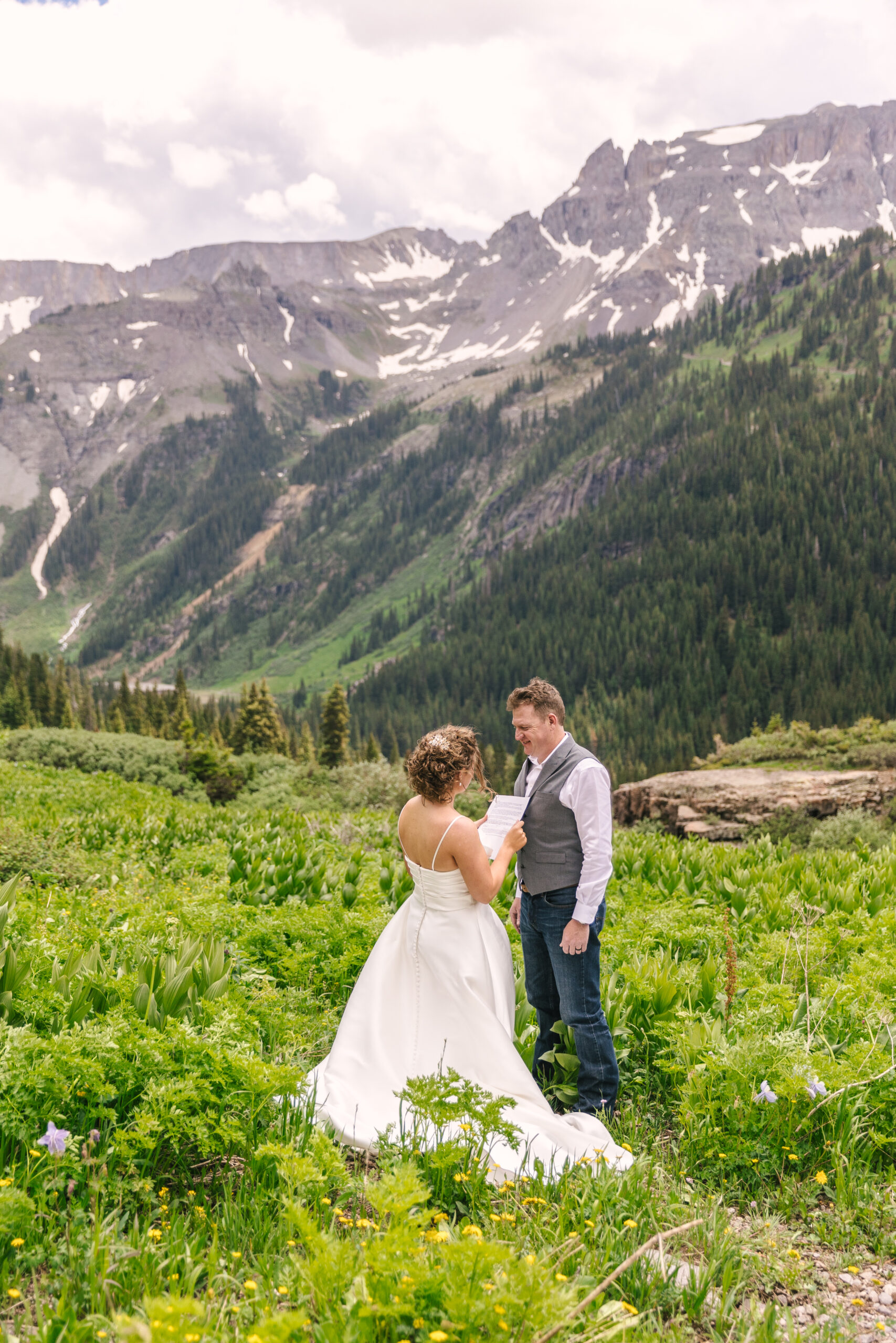 Summer elopement ceremony in Ouray, Colorado