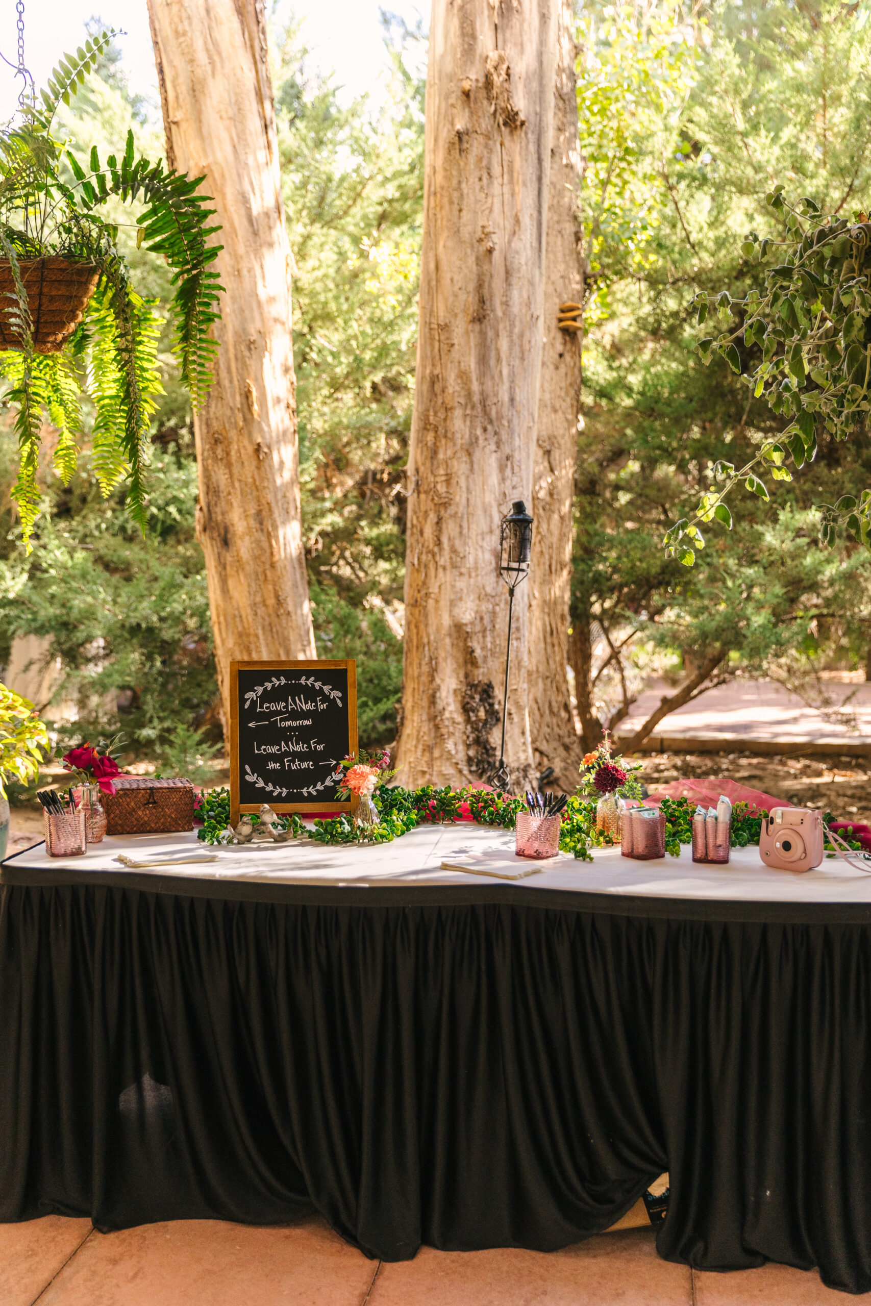 forest wedding details at El Pinto Restaurant