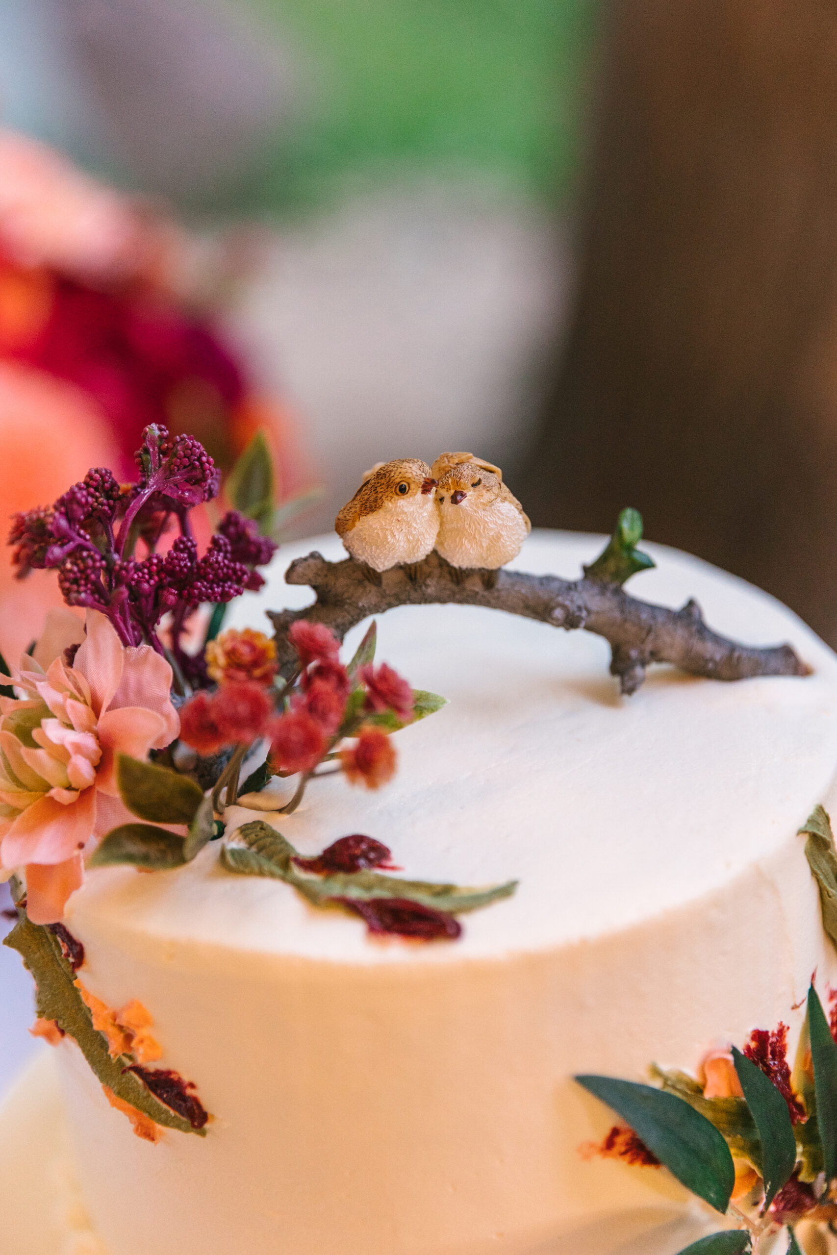 birds on a branch wedding cake topper