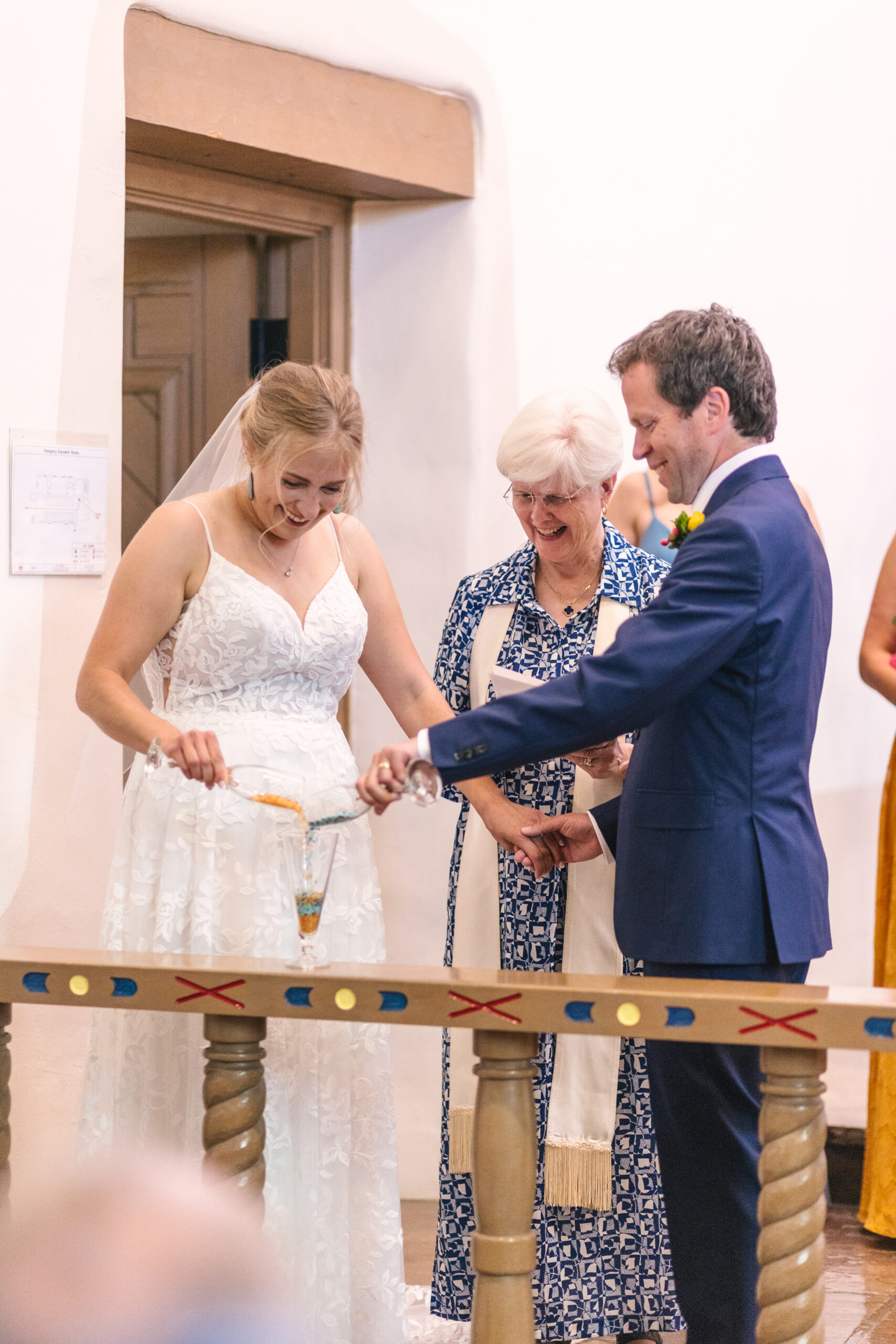 sand ceremony at UNM Alumni Chapel wedding