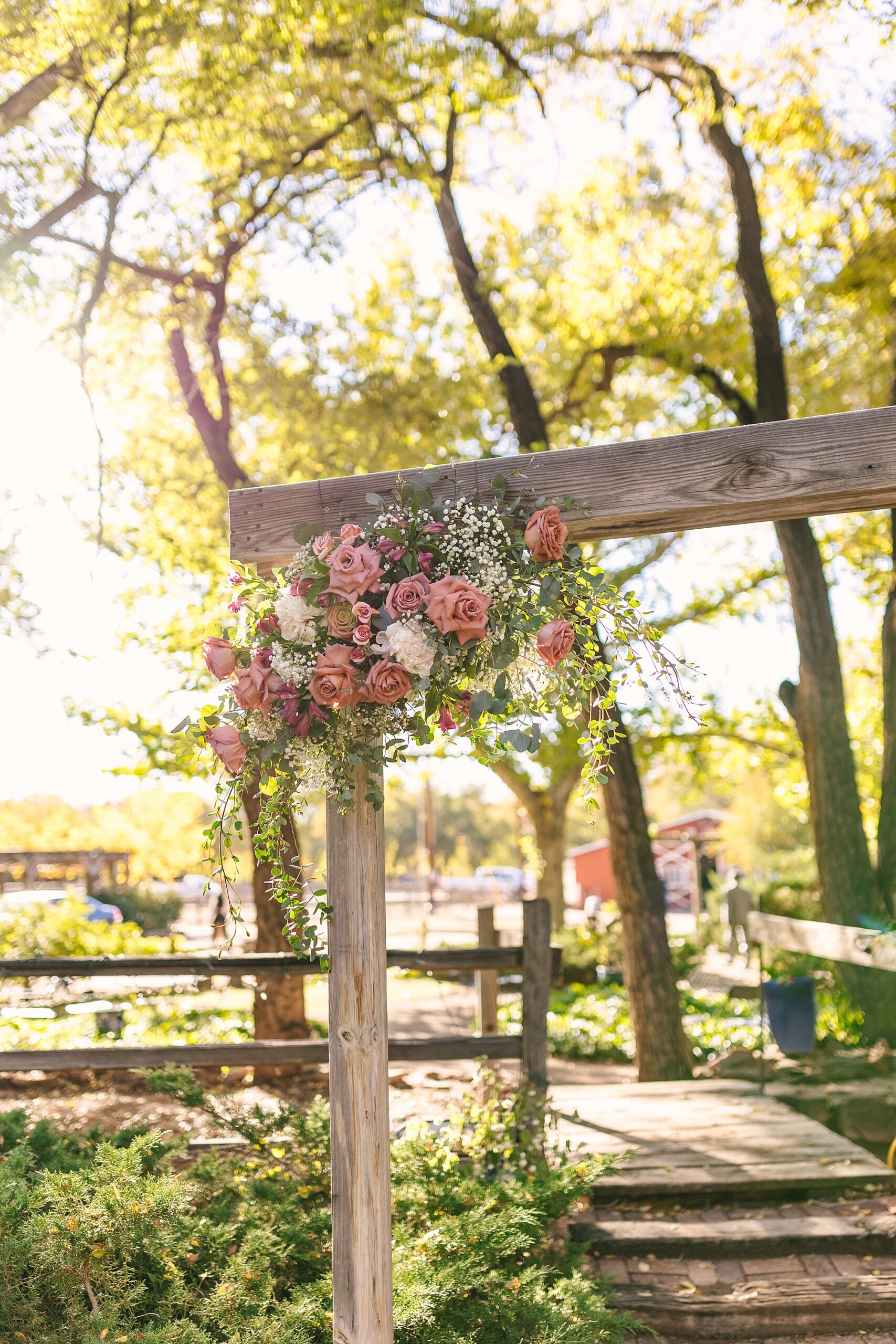 wedding arch at Old Town Farm
