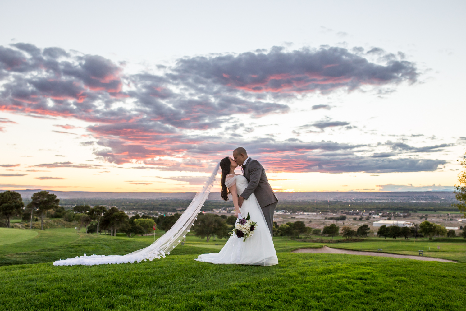 New Mexico sunset wedding portraits
