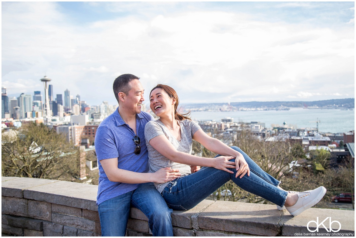 Seattle engagement portrait at Kerry Park