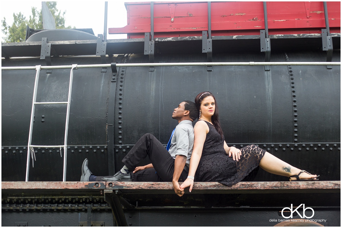 Snoqualmie Train Depot engagement portrait by DBK Photography
