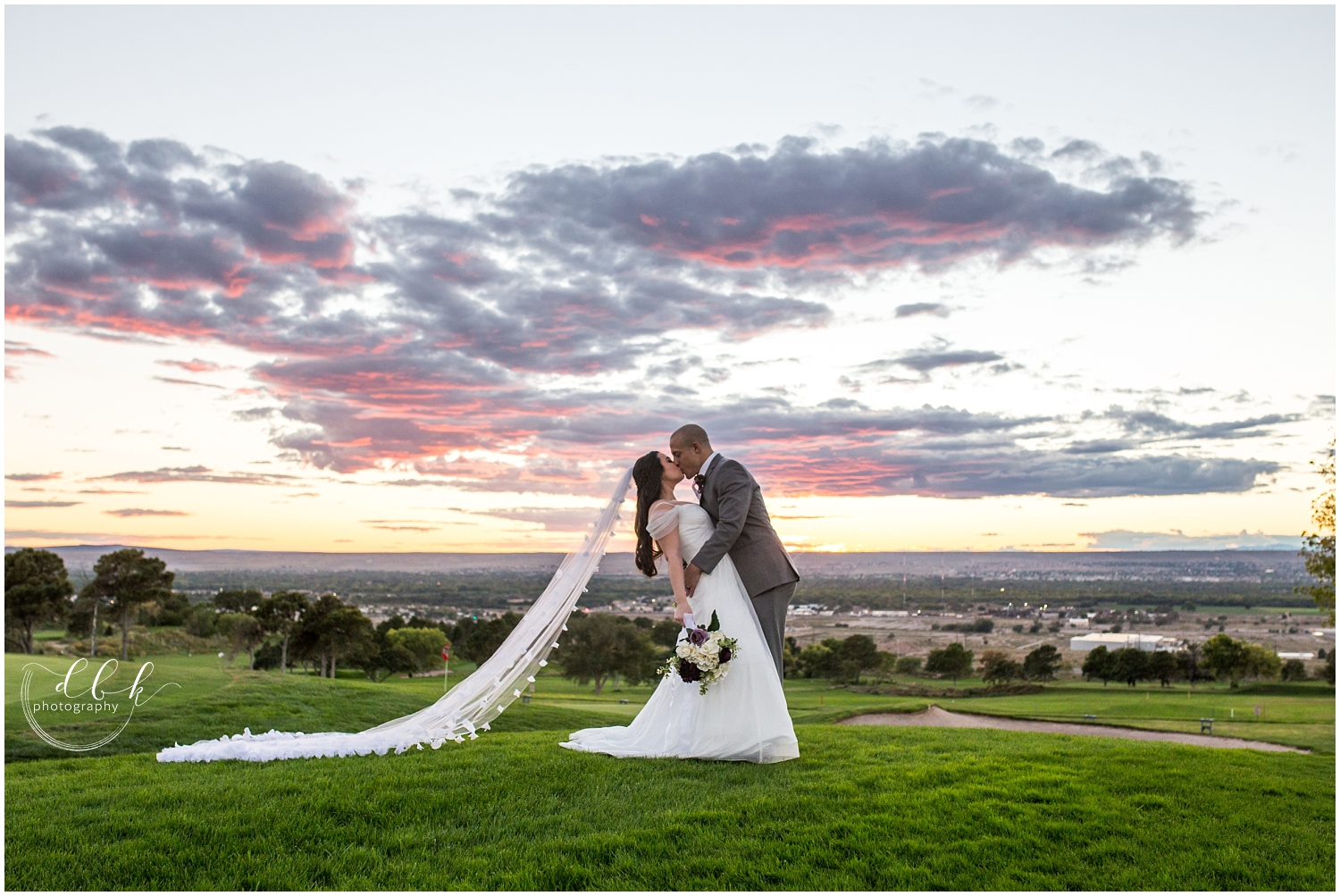 New Mexico sunset wedding picture
