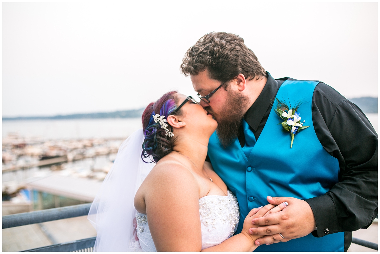 bride and groom portraits around the Bremerton Harborside at Kitsap Conference Center wedding,