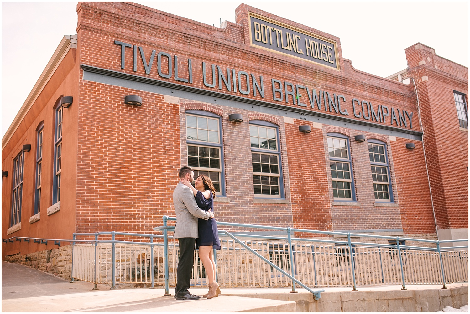 Downtown Denver engagement photos at Tivoli Brewing Company
