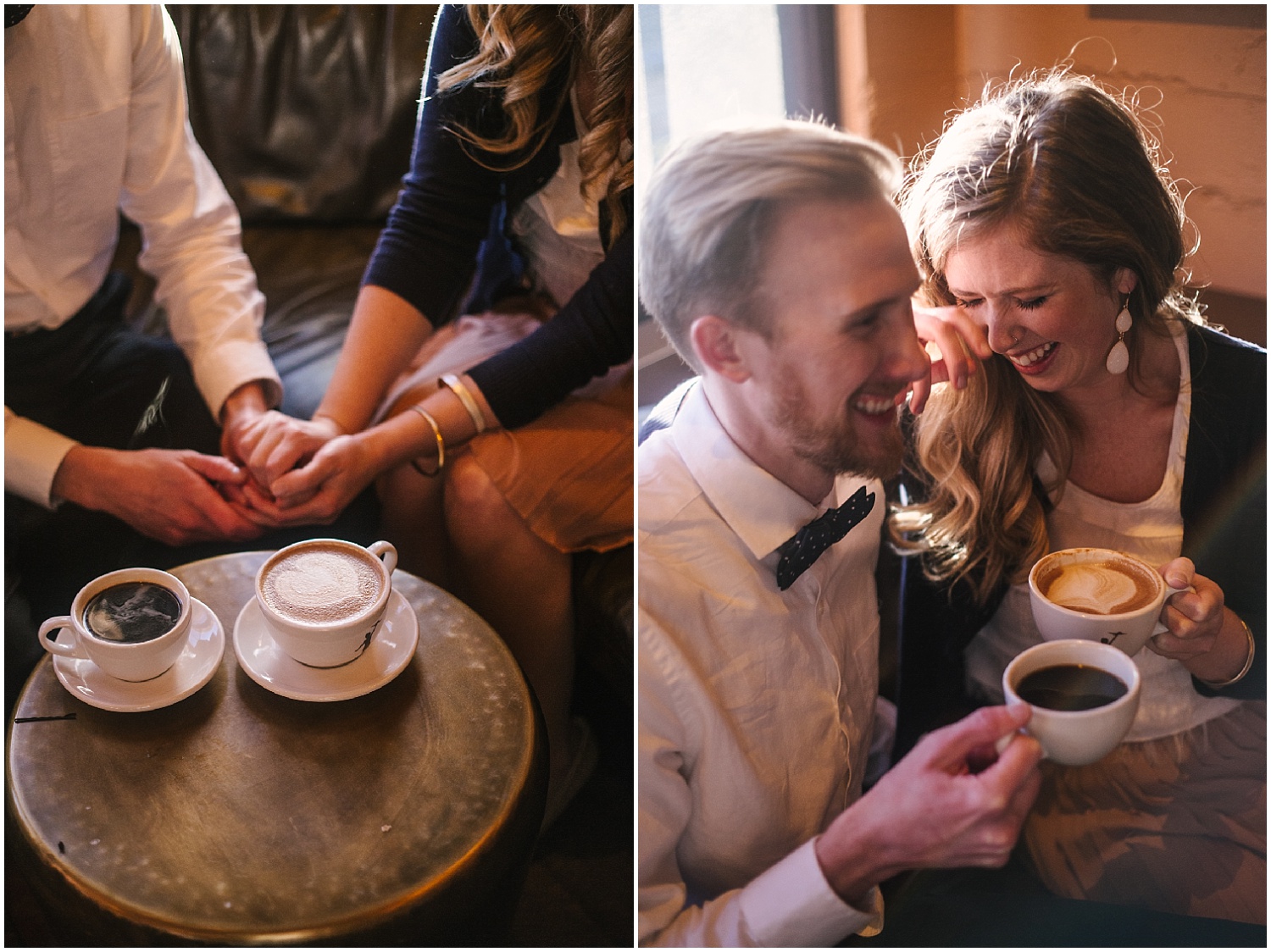 Tips for choosing the location for your engagement pictures: go to your favorite local coffee shop.