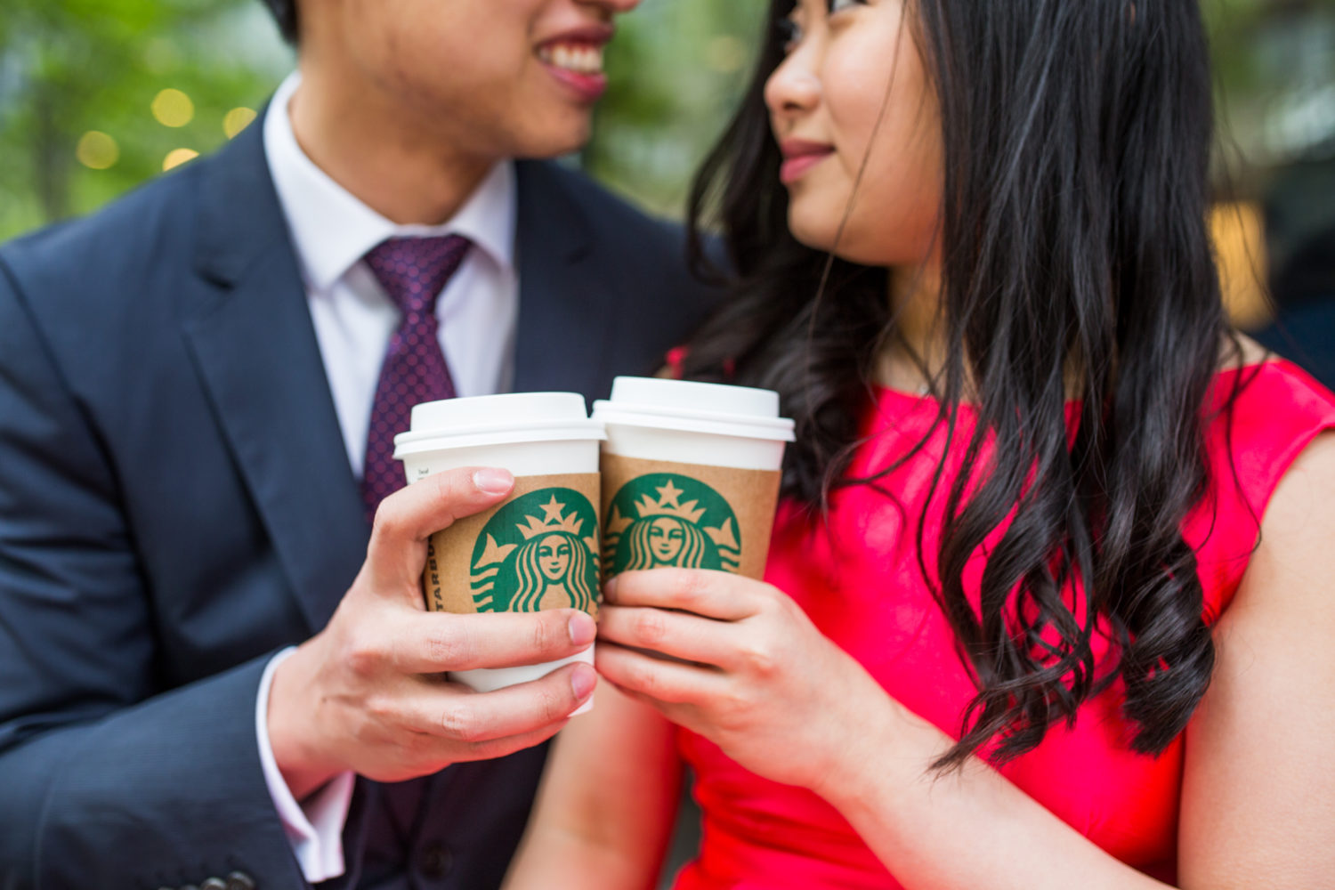 How to personalize your engagement pictures: incorporate your favorite food or drink.