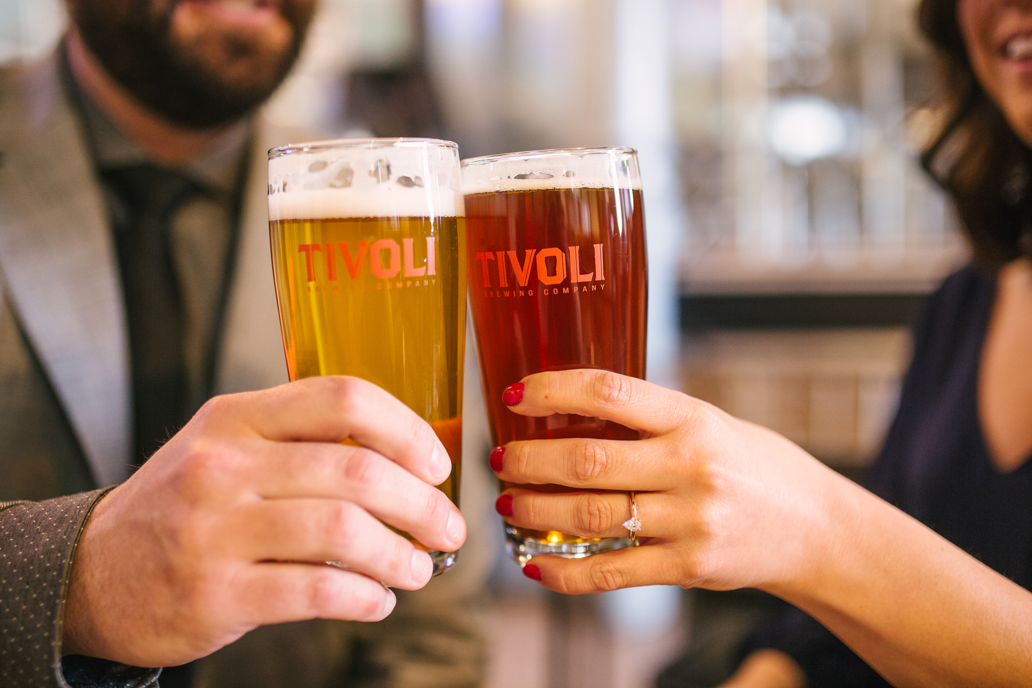 Tips for choosing the location for your engagement pictures: go to your favorite brewery.