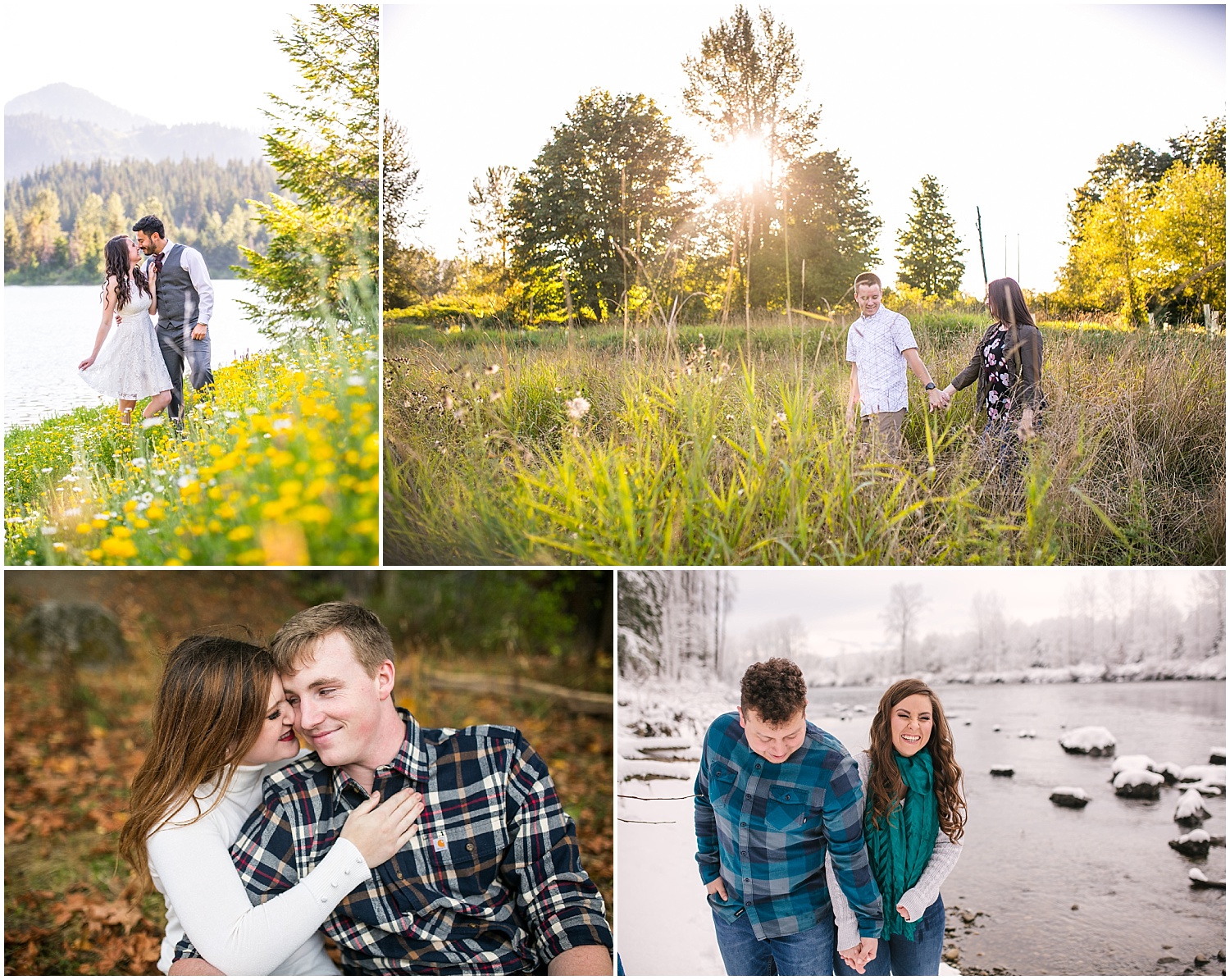 Tips for choosing the location for your engagement pictures: consider the season.