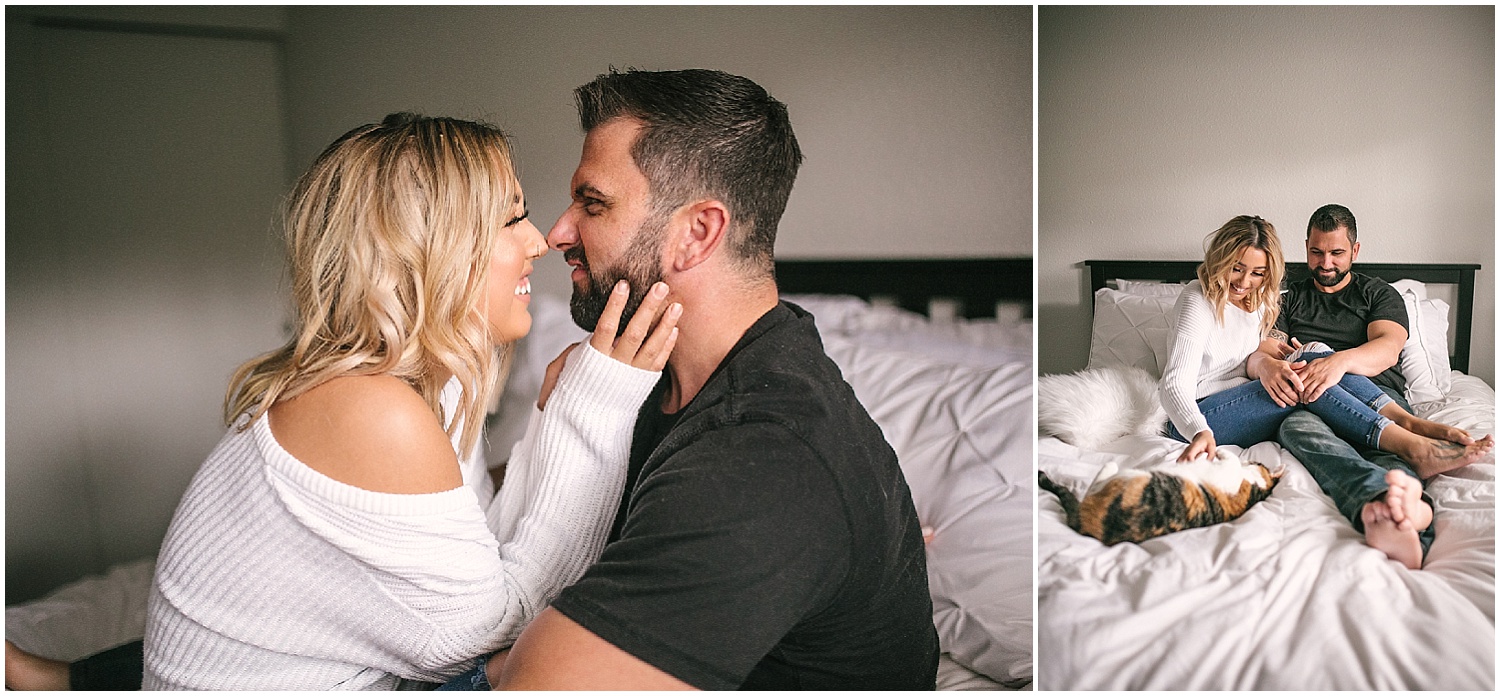 Tips for choosing the location for your engagement pictures: have an in-home session.