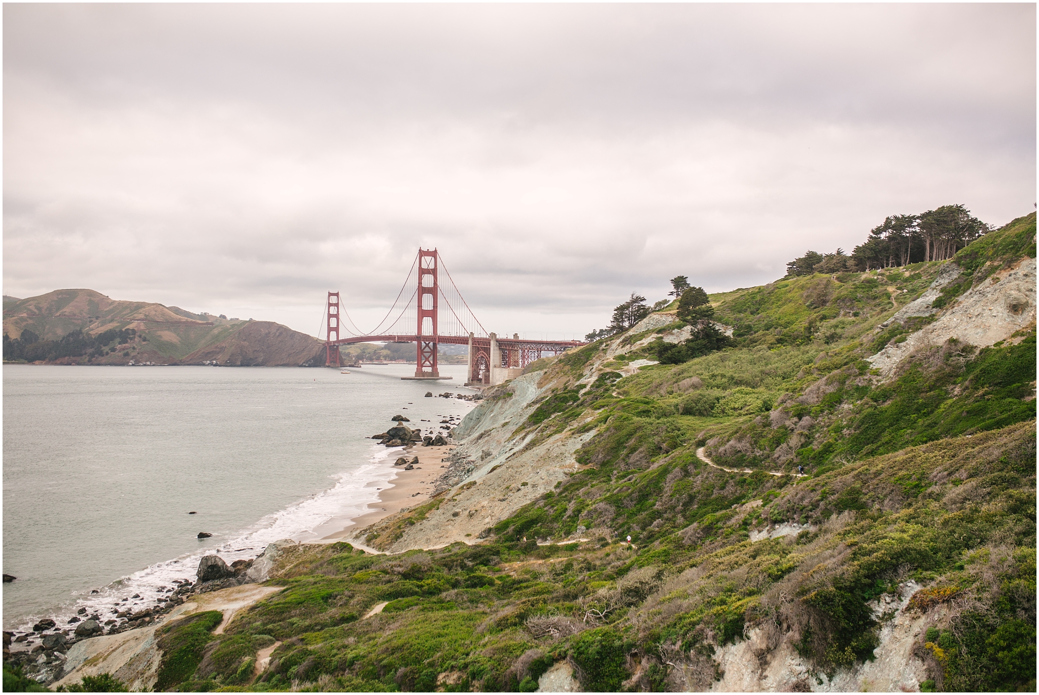 Golden Gate Bridge and Marshall Beach in San Francisco