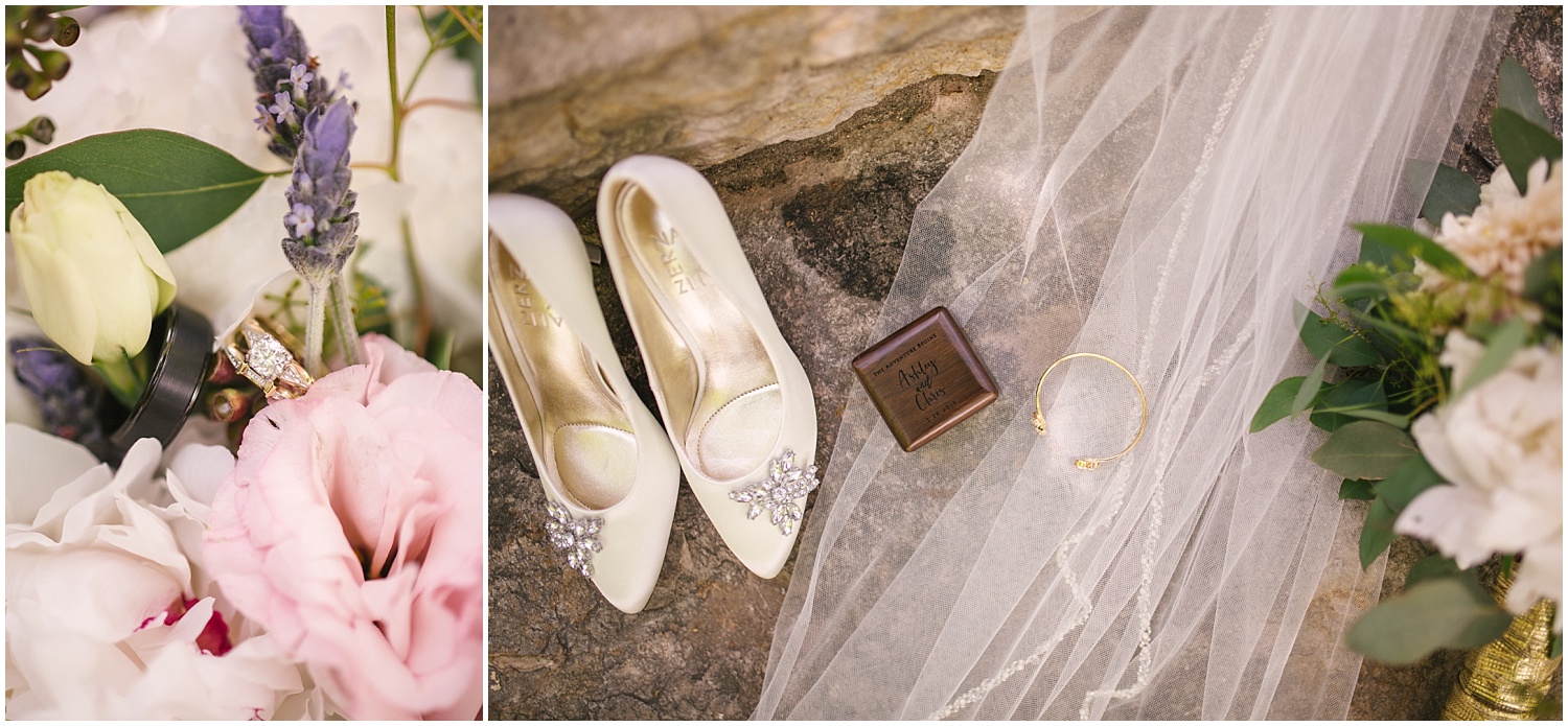 Soft pink and white bridal details