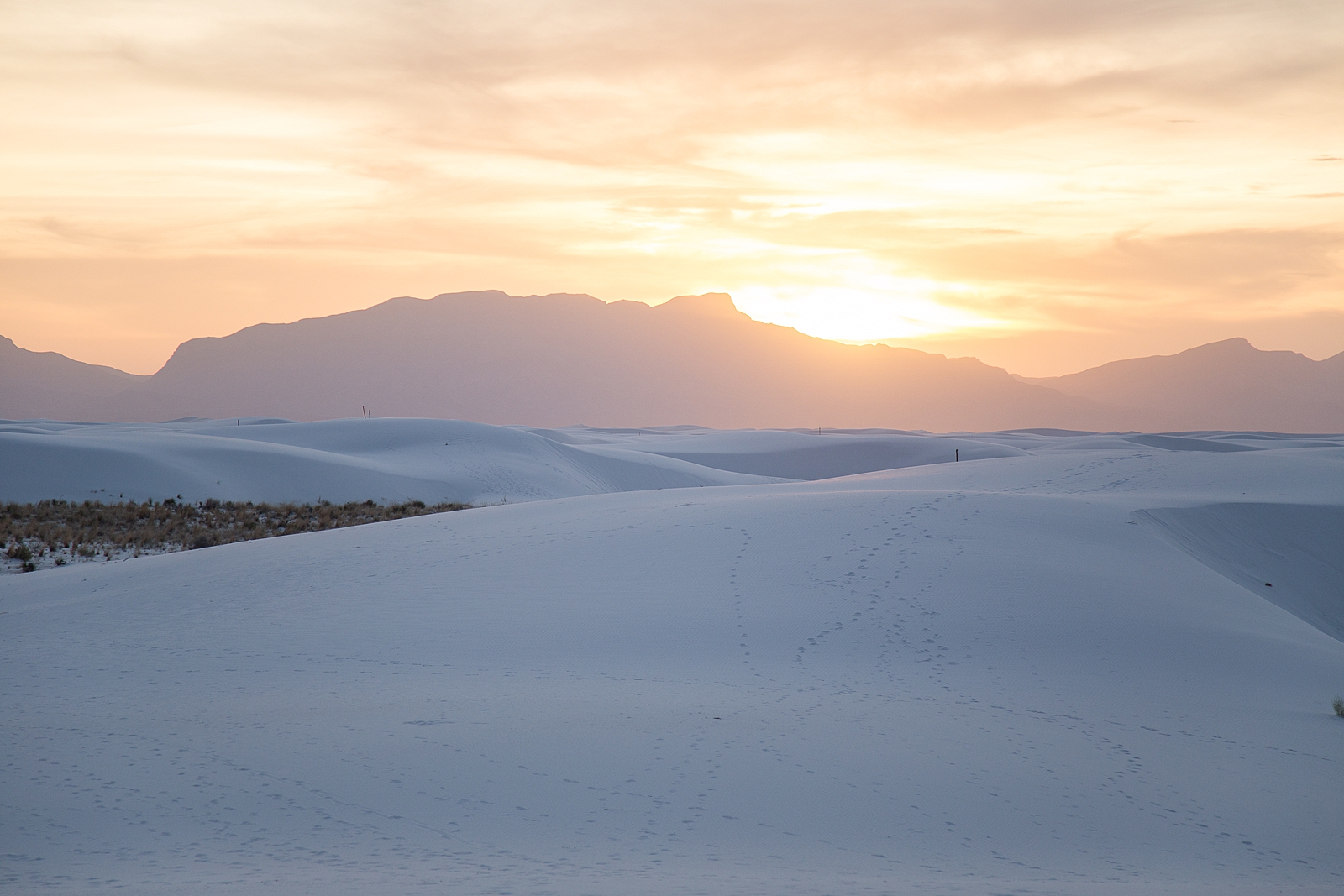 Sunset at White Sands National Park in New Mexico