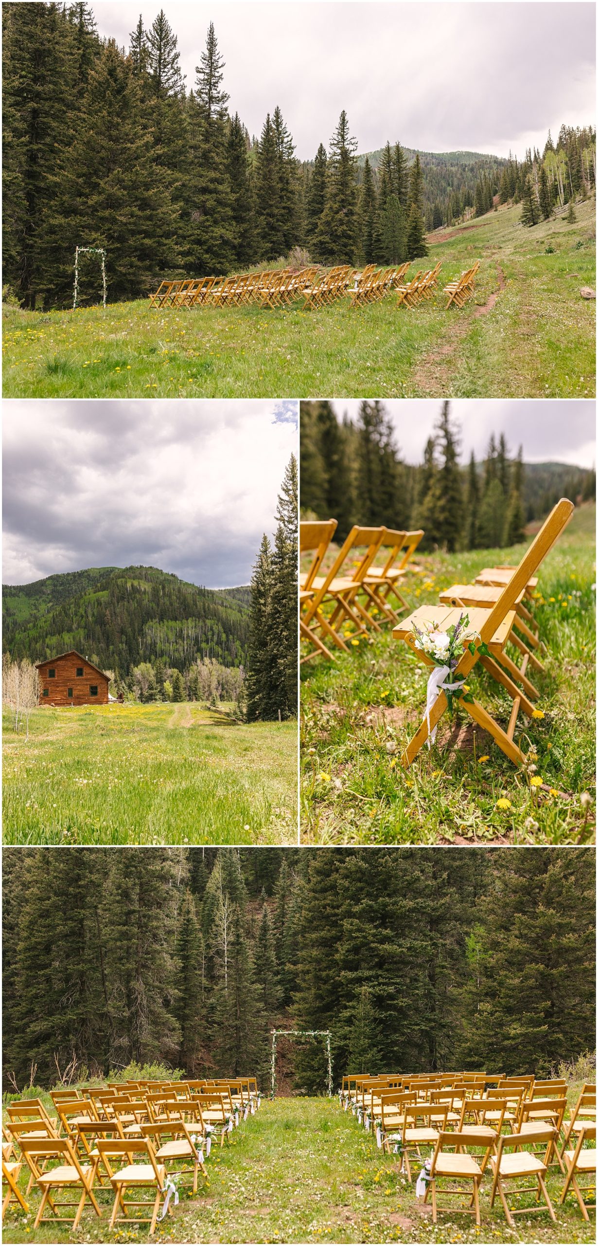 Telluride wedding ceremony site at private property off Dolores River