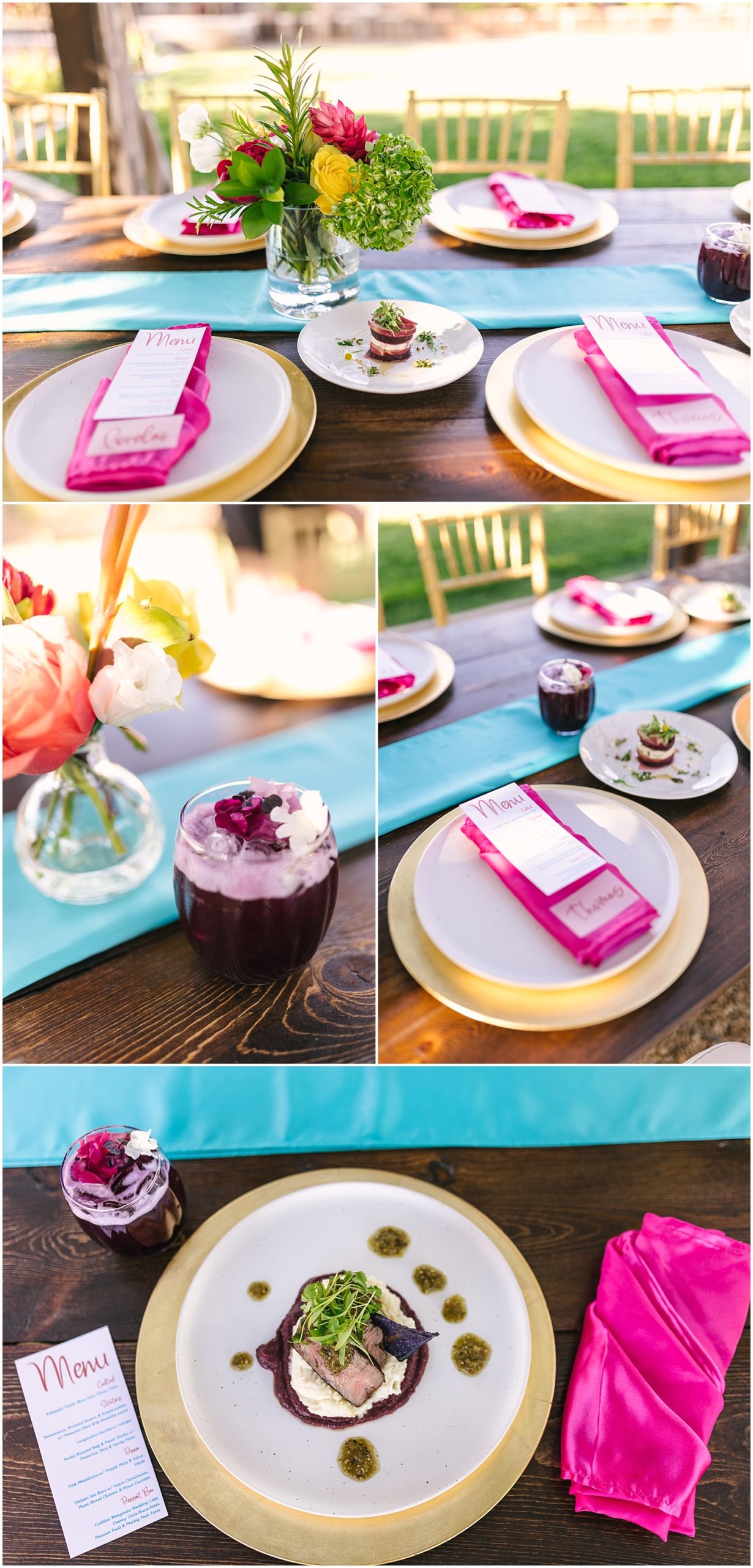 Mila's Mesa catering at colorful summer wedding