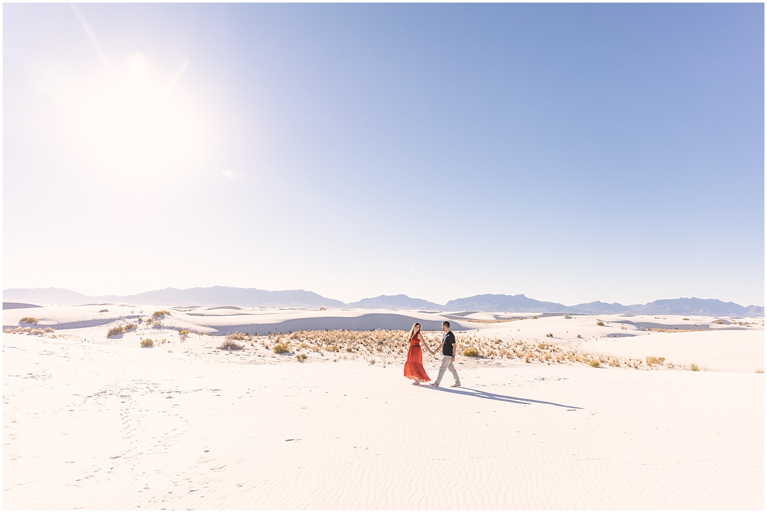 Adventurous couples session at White Sands National Park