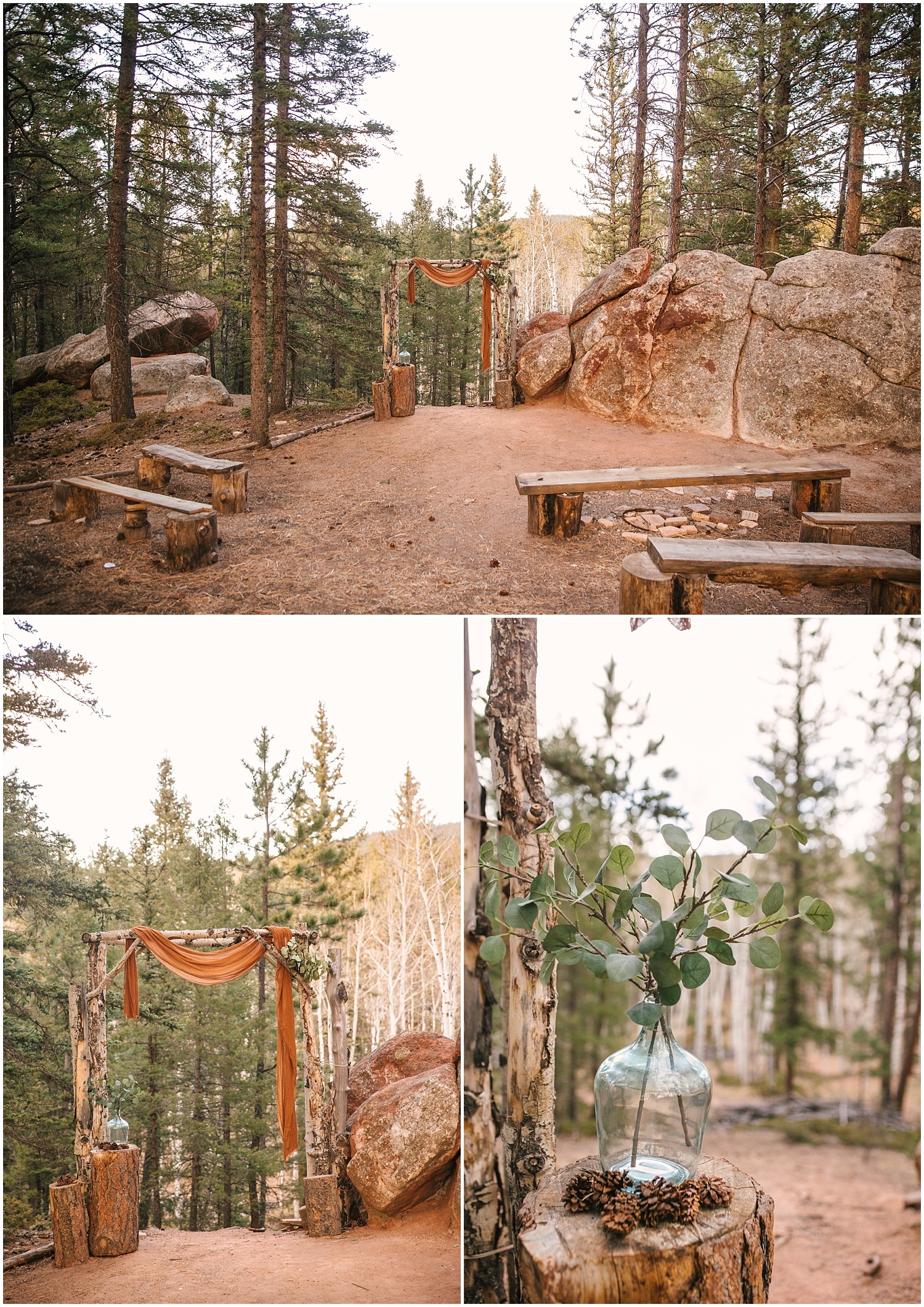 Woodland Park intimate wedding ceremony in the mountains