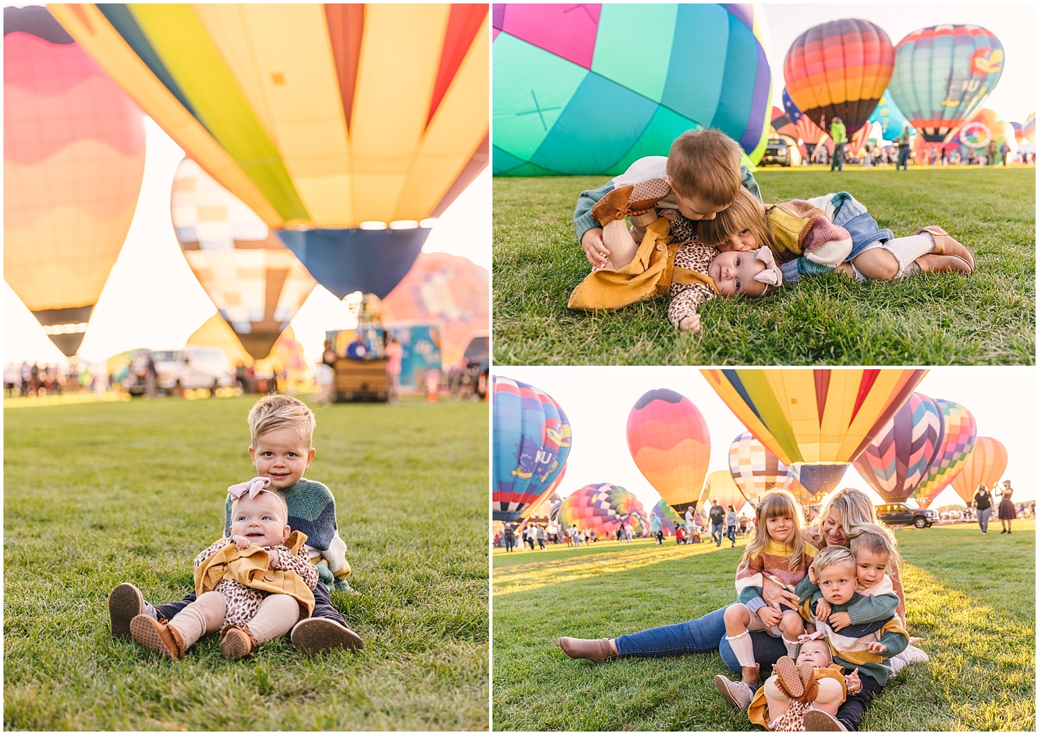 Cute family photos of little ones with grandma at the Albuquerque Balloon Fiesta